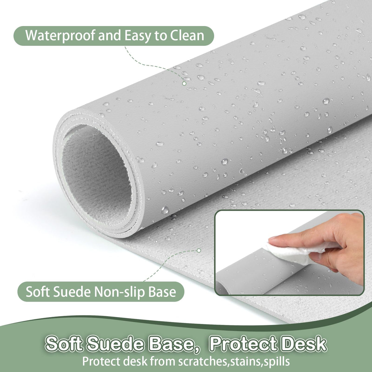 Boutilon Leather Desk Pad Protector,Non-Slip Mouse Pad,Laptop Desk Pad,Office Mouse Mat,Waterproof