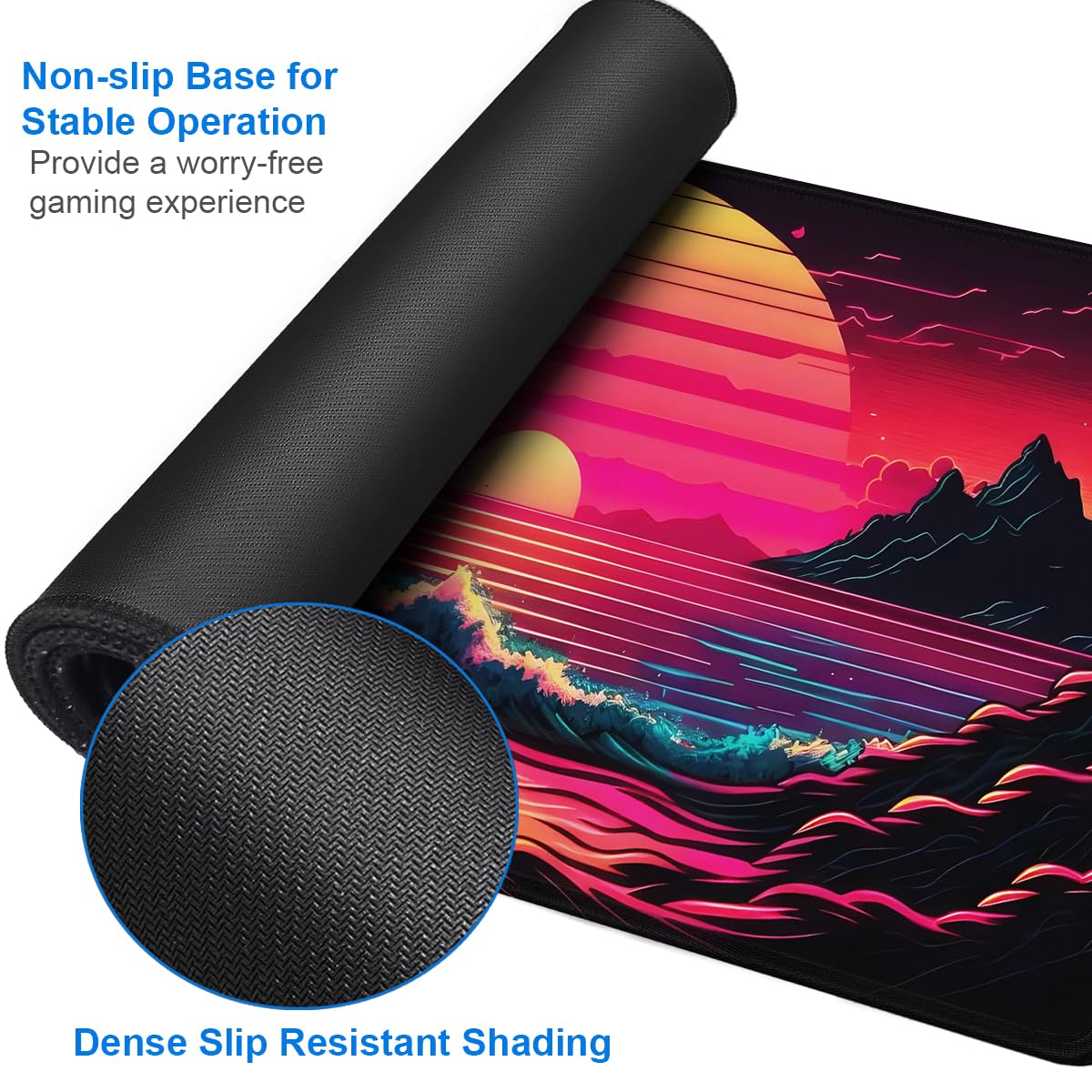 Mouse Pad, 31.5x15.7 inch Large Extended Computer Keyboard Mouse Mat, Water Resist Non-Slip