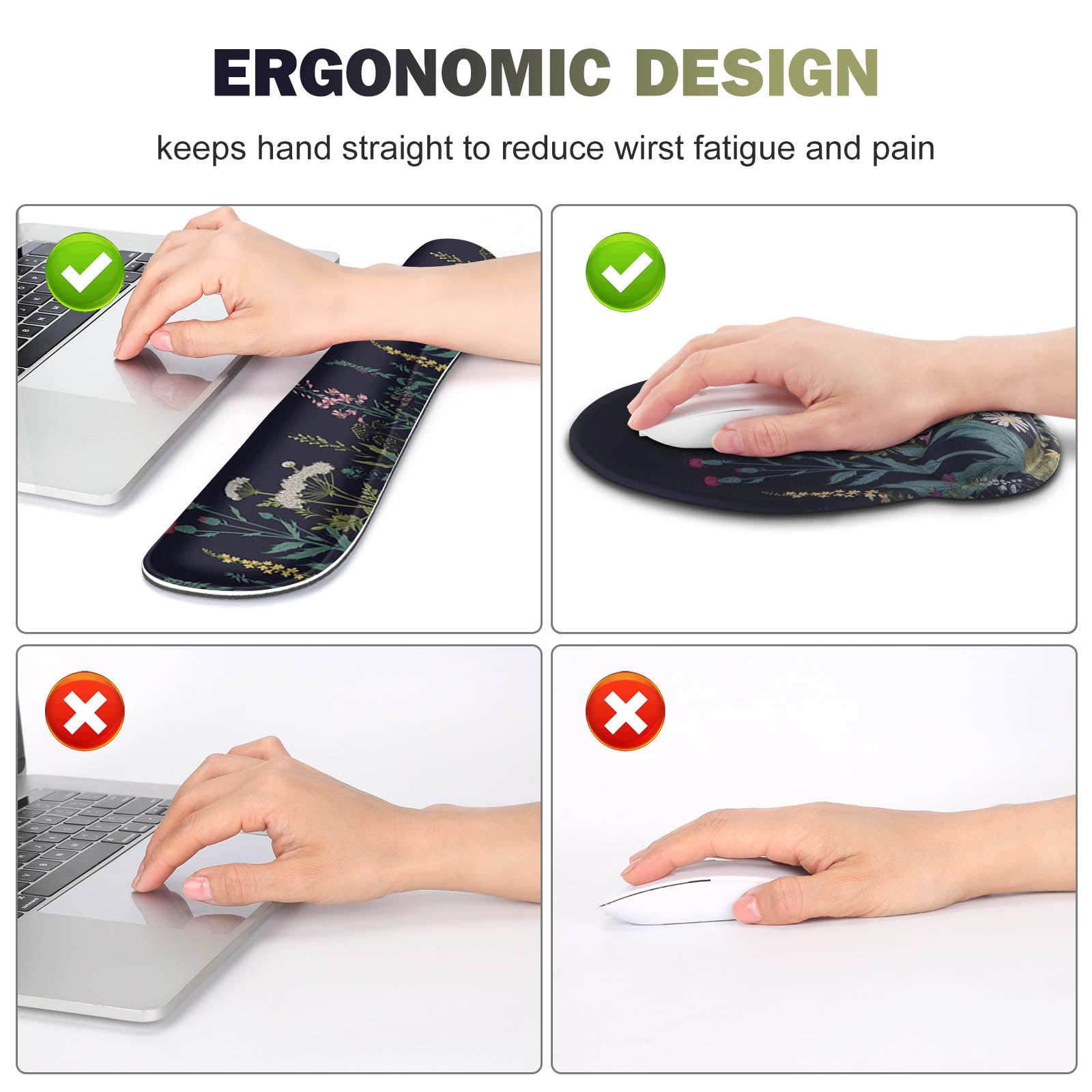 ToLuLu Desk Mat, XXL Large Mouse Pad Wrist Support Set，4 in1 Gaming Mousepad Desk Pad+ Ergonomic