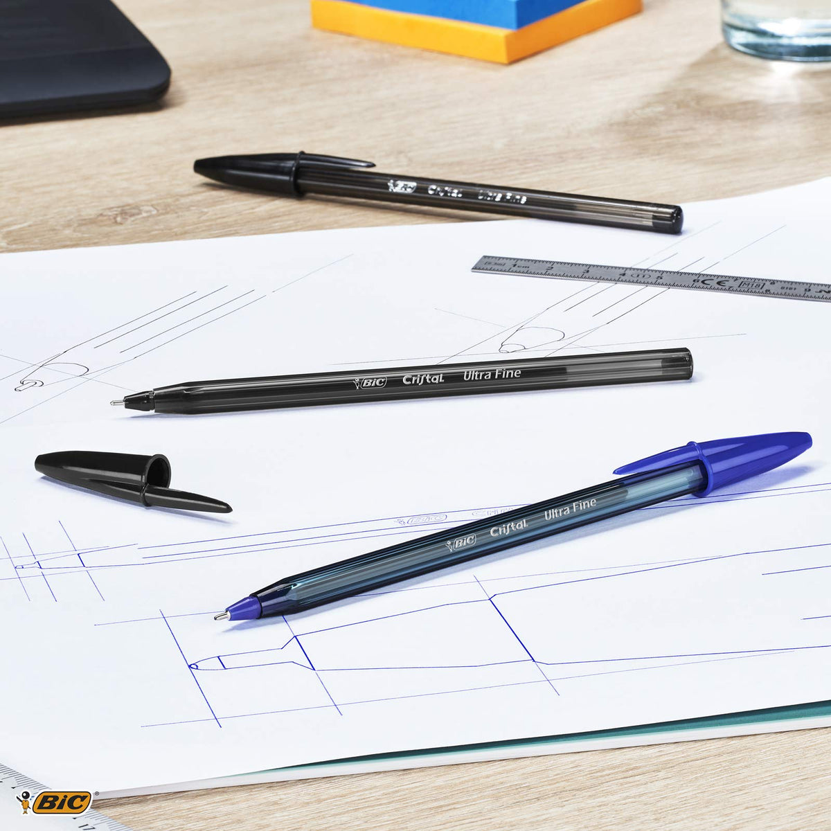 Bic Crystal Exact Fine Point Pens (0.7 mm) - Red, Box of 20