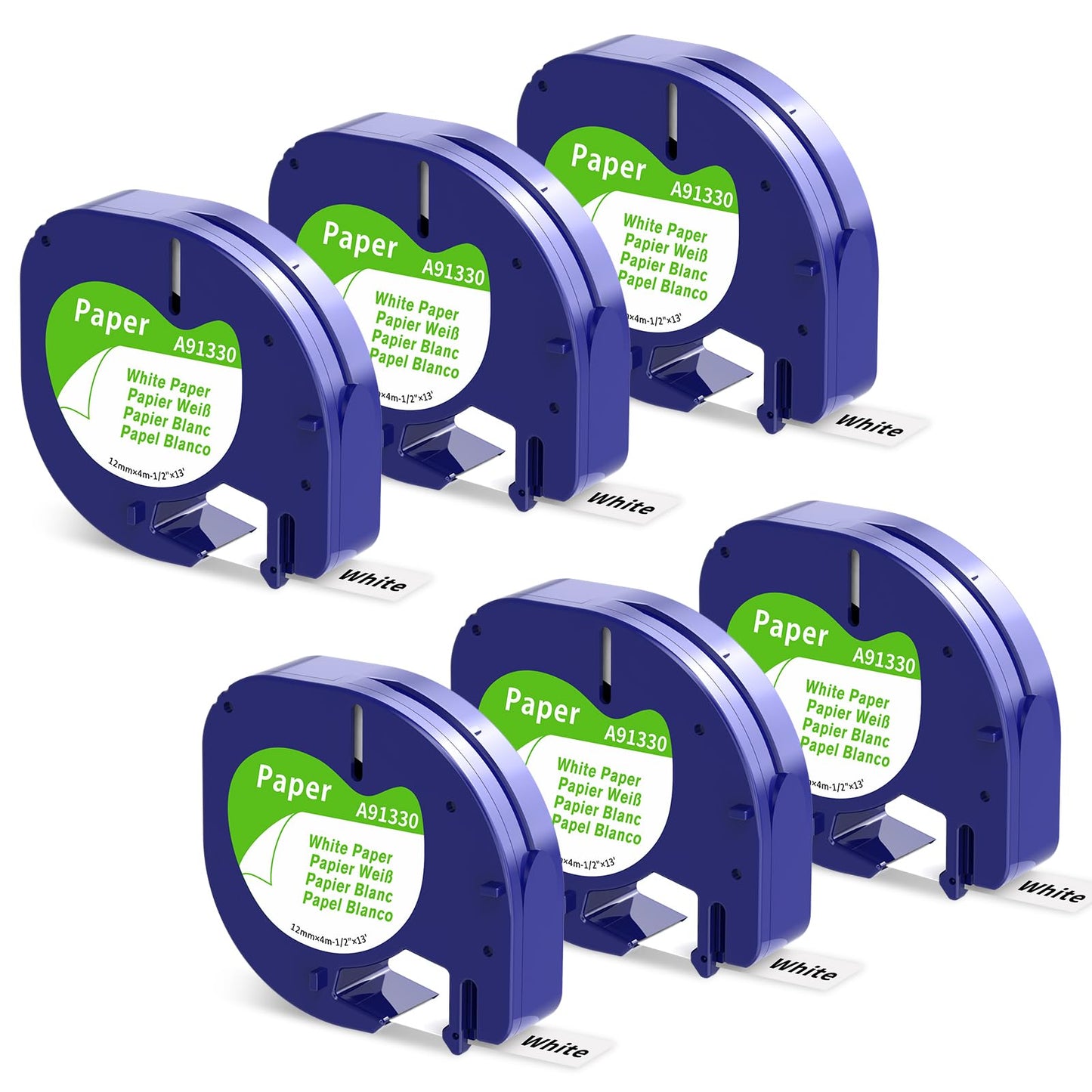 91330 White Paper Label Maker Tape Compatible with DYMO LetraTag Refills