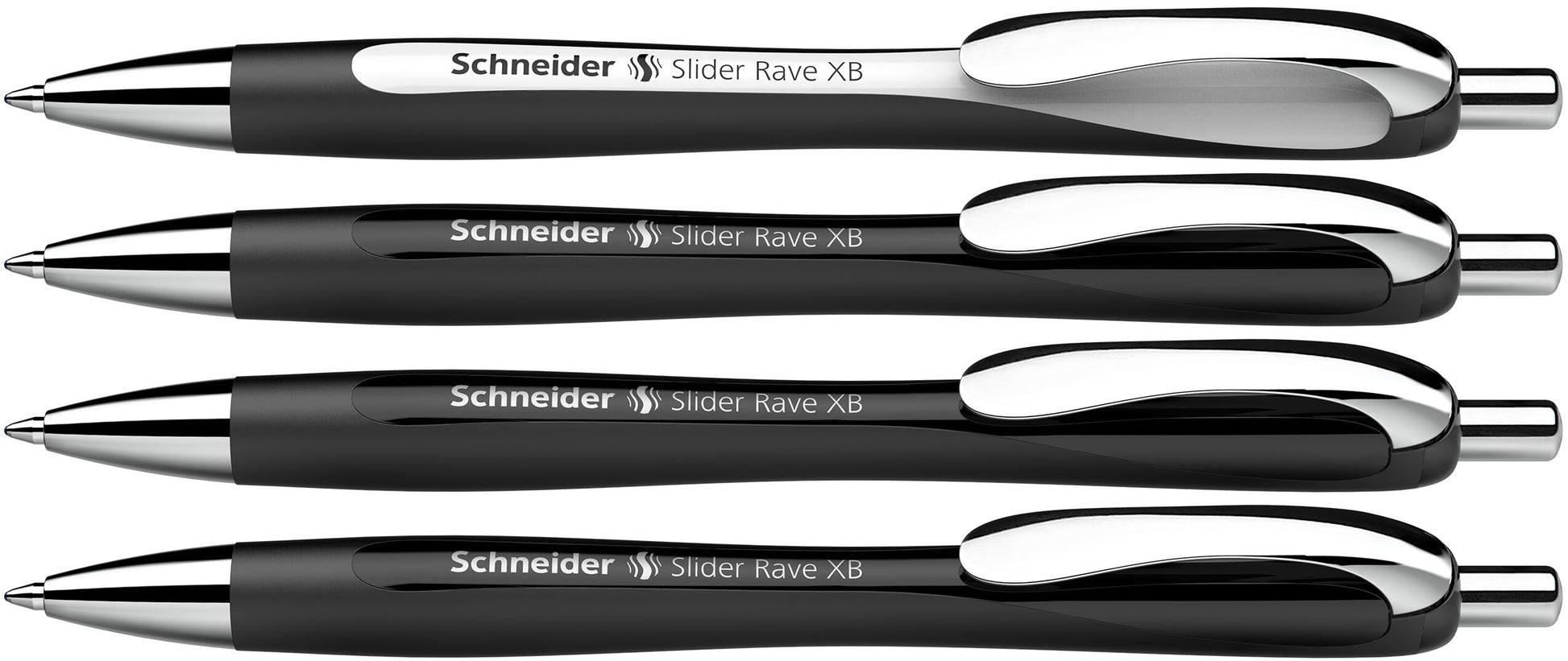 Schneider Slider Rave XB 132584 Ballpoint Pen (Limited Special Edition, 3x Black, 1x White, Made in