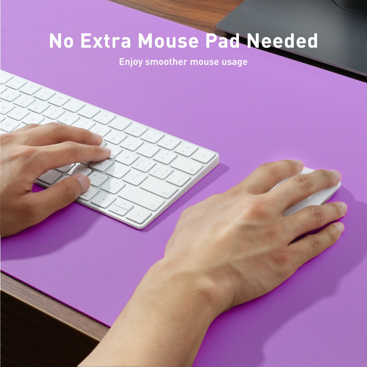 Aothia Faux Leather Desk Mat - Non-Slip PU Leather Desk Blotter, Waterproof Writing Surface, Large