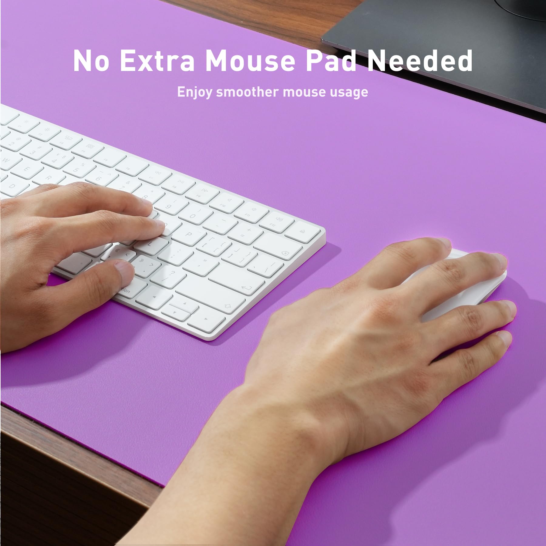 Aothia Leather Desk Pad Protector, Office Desk Mat, Large Mouse Pad, Non-Slip PU Leather Desk