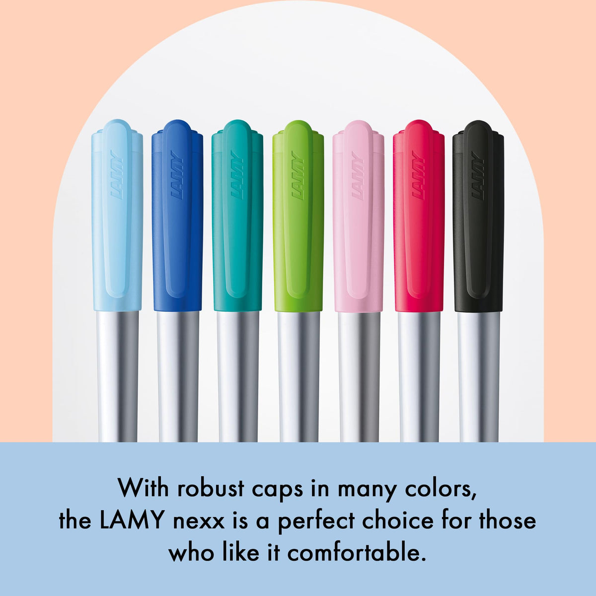 LAMY nexx multiblue – Fountain Pen with slip-proof grip & polished steel nib in size A - triangular
