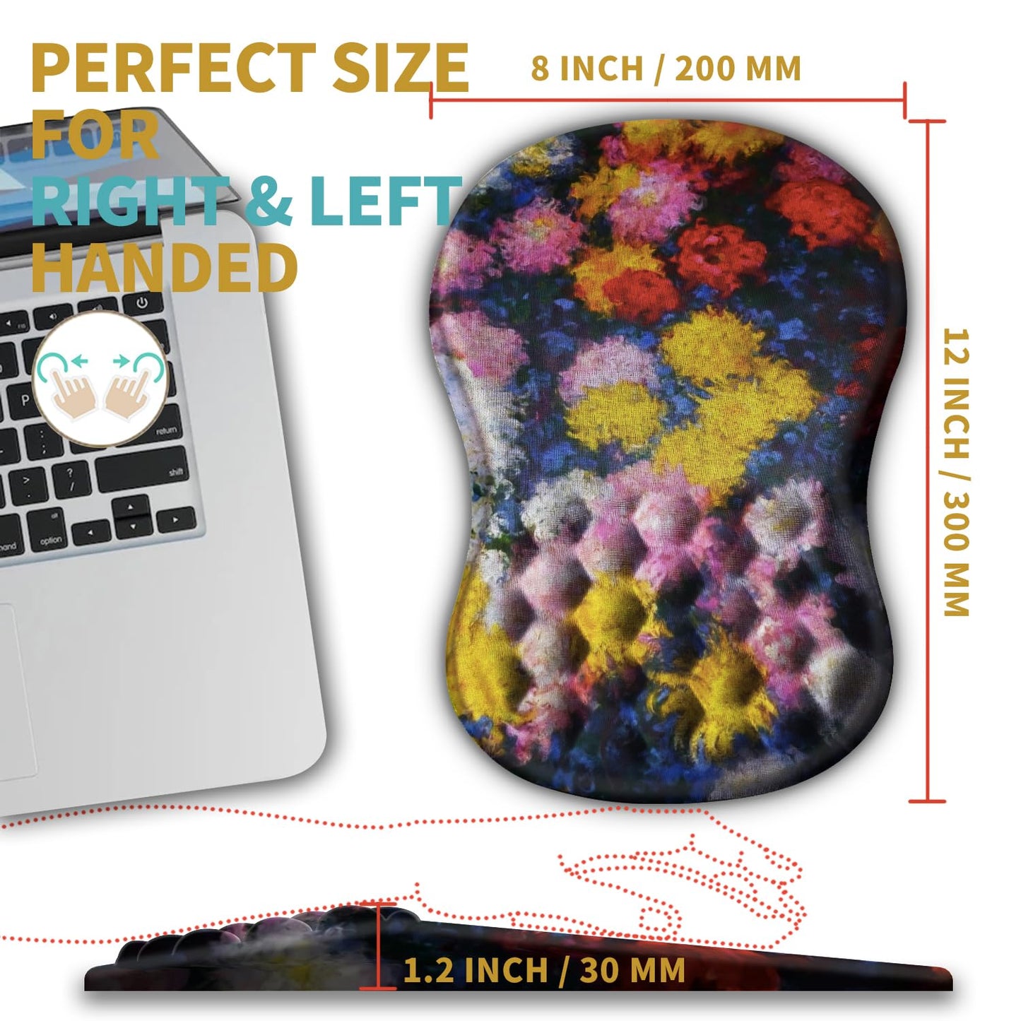 Hokafenle Ergonomic Mouse Pad Wrist Support with Massage Design, Wrist Rest Pain Relief Mousepad