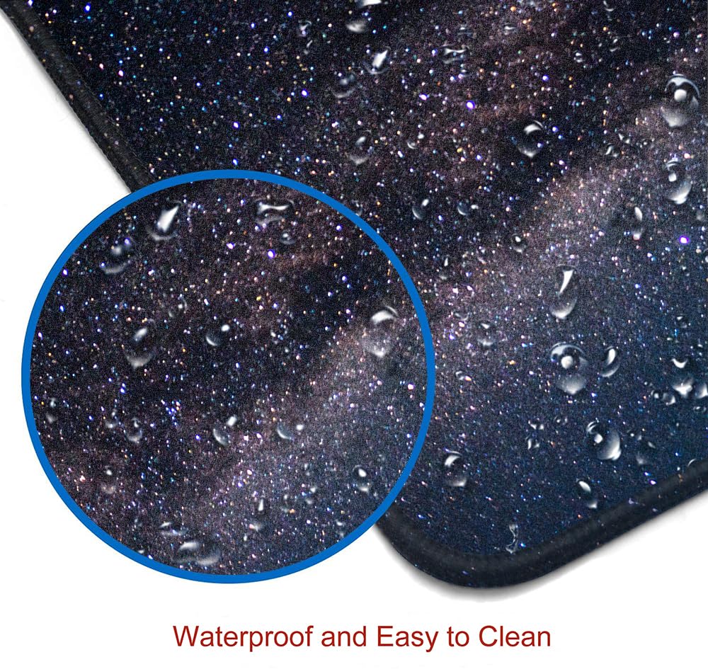 SANWUMIAN Large Gaming Mouse Pad with Stitched Edges, Galaxy Desk Mat, Extended XL Keyboard Pad