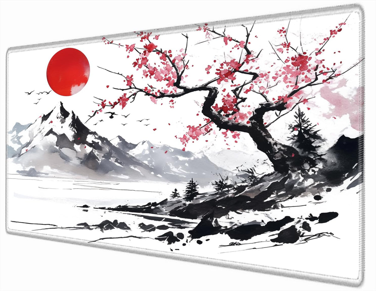 Gaming Mouse Pad 36x24 Desk Mat Large Mousepad Cherry Blossom Desk Pad Big Computer Mat Extended