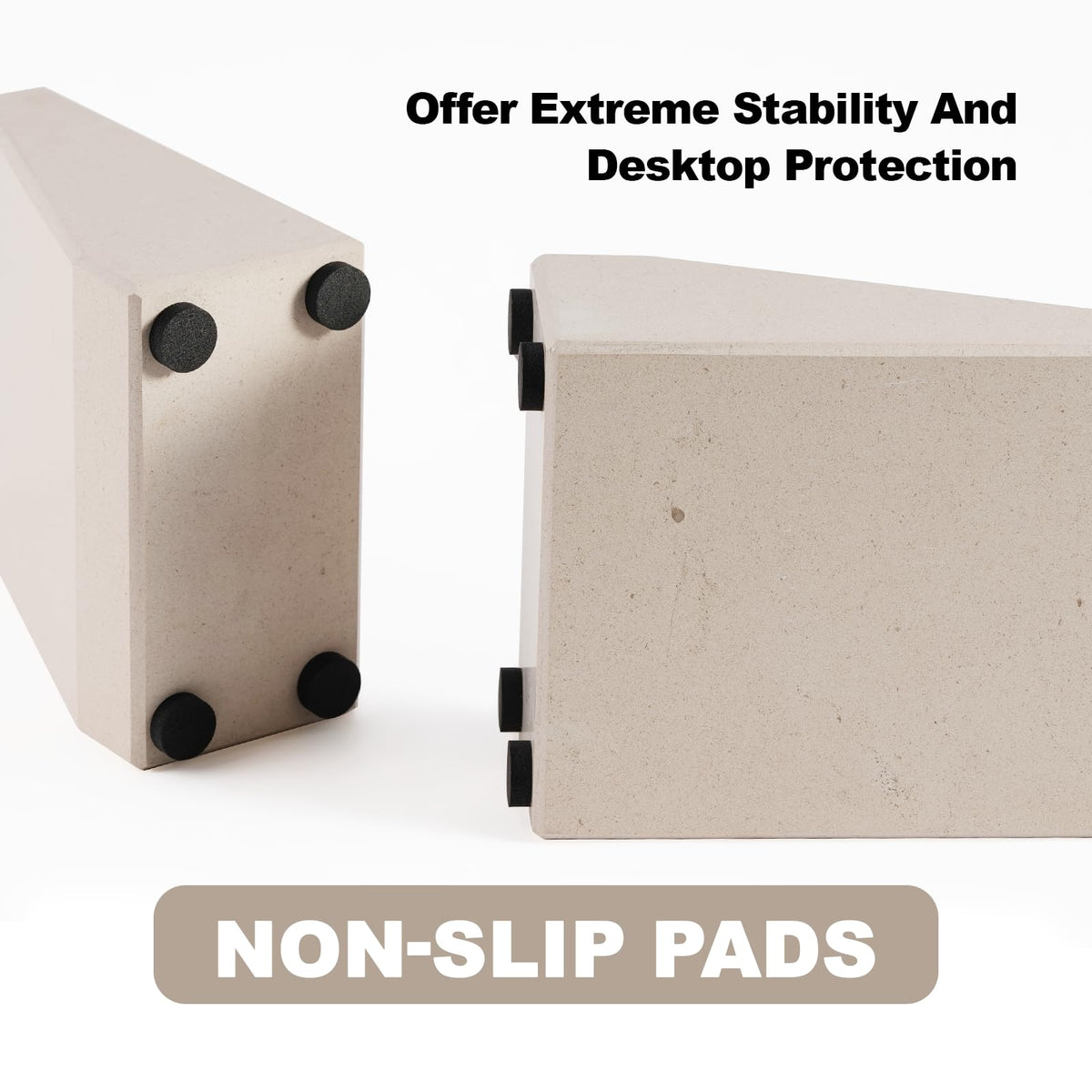 Book End, Natural Marble Bookend for Shelves, Non-Skid Bookends for Heavy Books, Heavy Duty Book