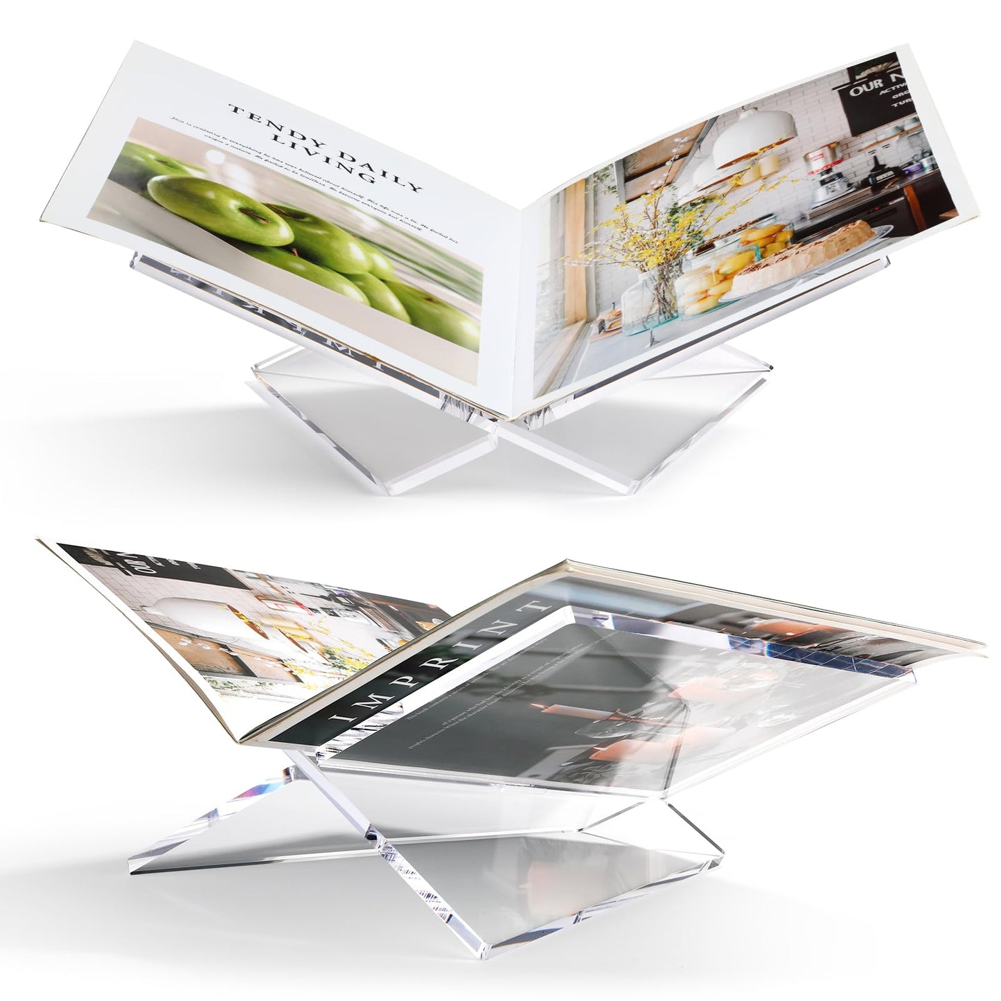 Clear Acrylic Book Stand Holder for Display and Reading 12.5" x 9.5" x 5.7"