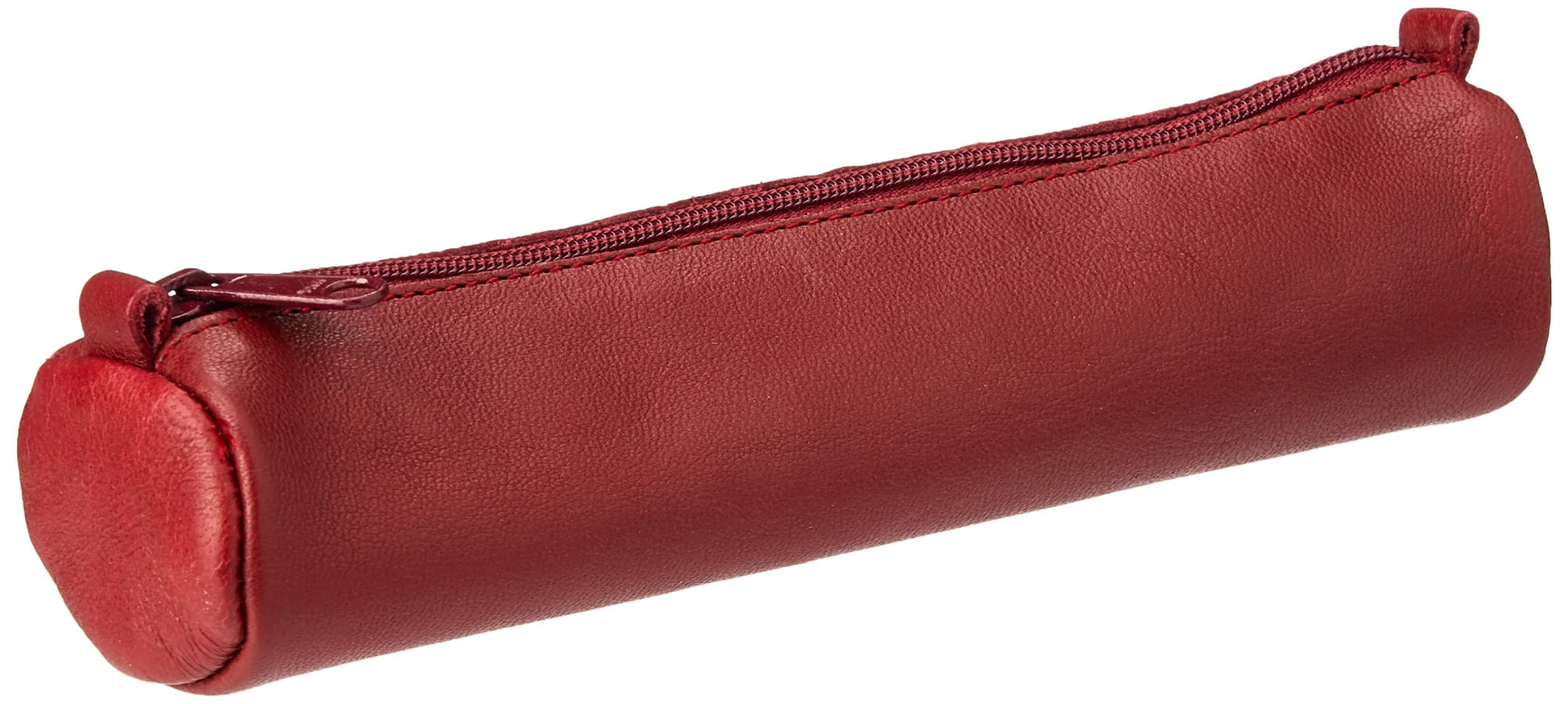 Clairefontaine 77030C Collection Age Bag A Small Round Pencil Case in Genuine Red Lambskin - 18.5