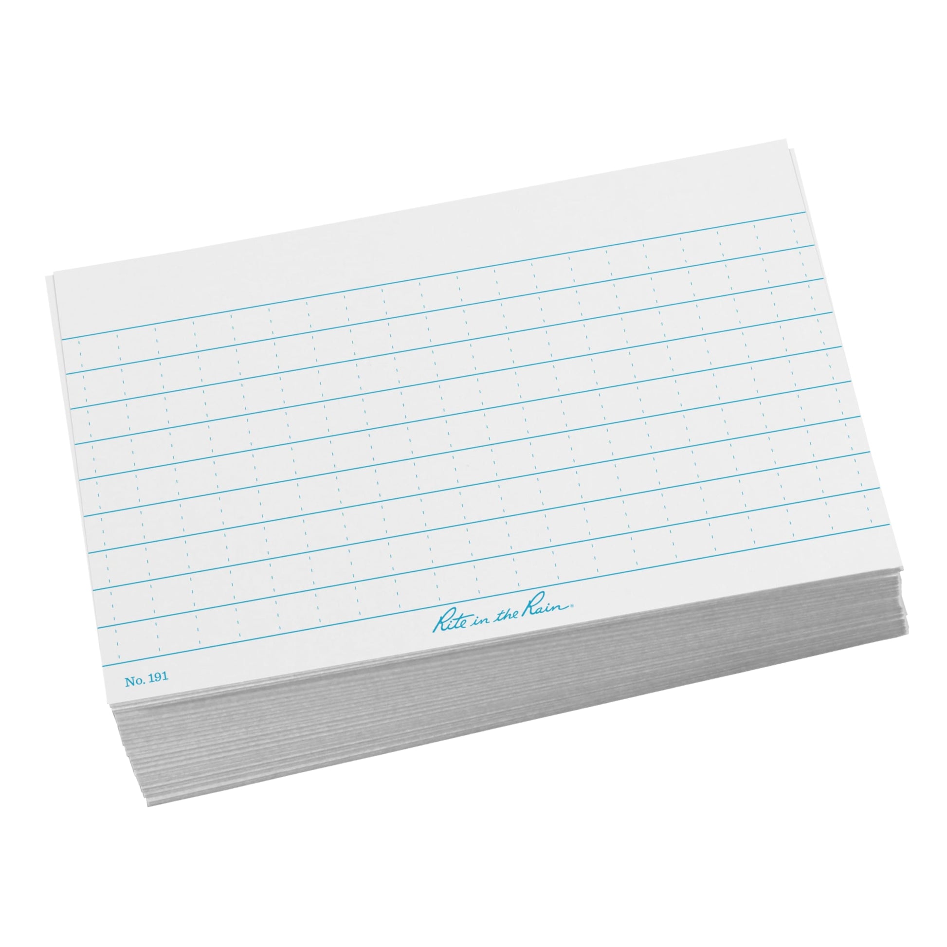 Rite In The Rain Weatherproof Index Cards, 3" x 5", Universal Pattern, White (No. 191)