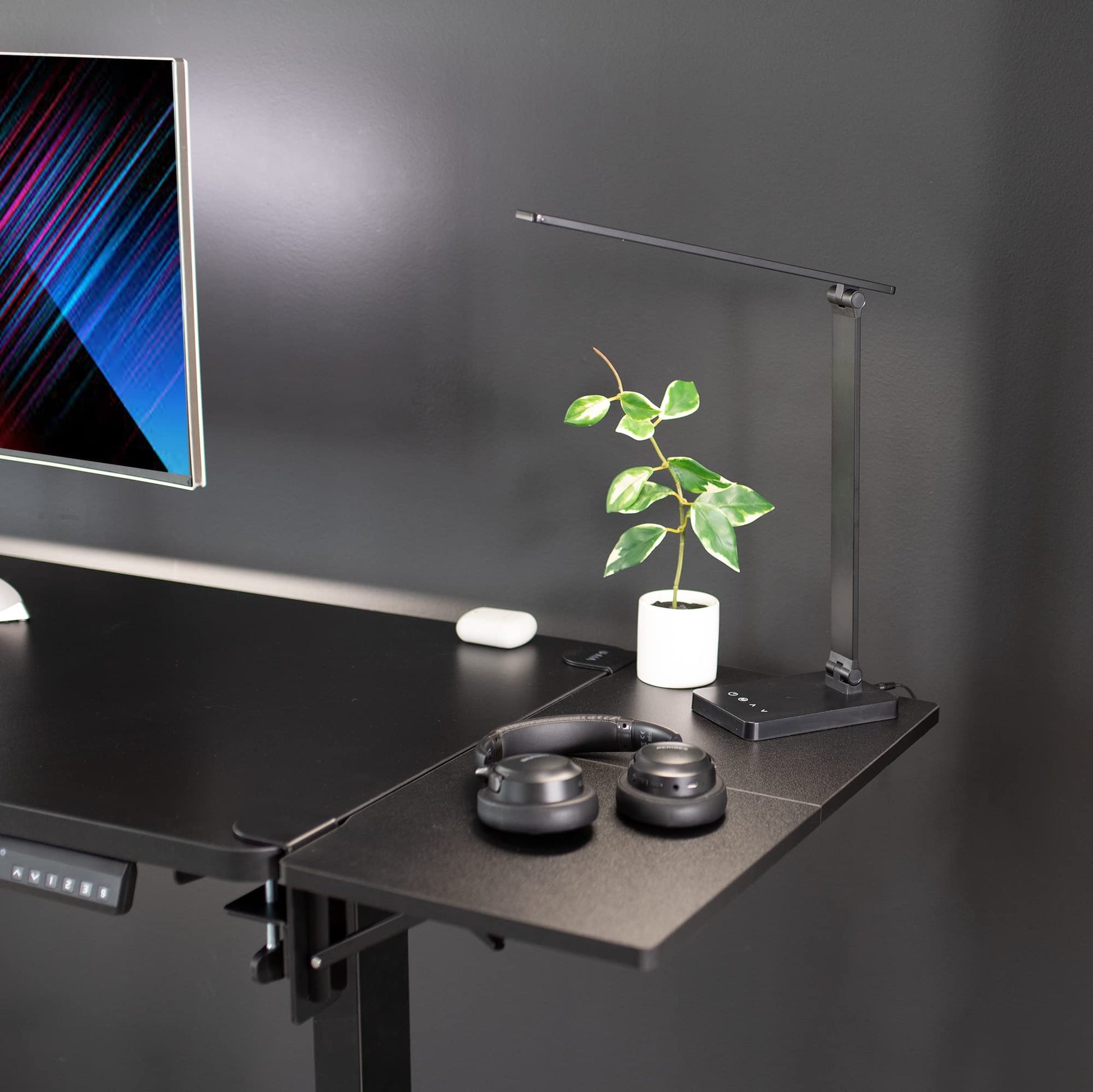 VIVO Clamp-on 24 x 12 inch (14 Including Clamps) Desk Extender, Wrist Support, Foldable Keyboard