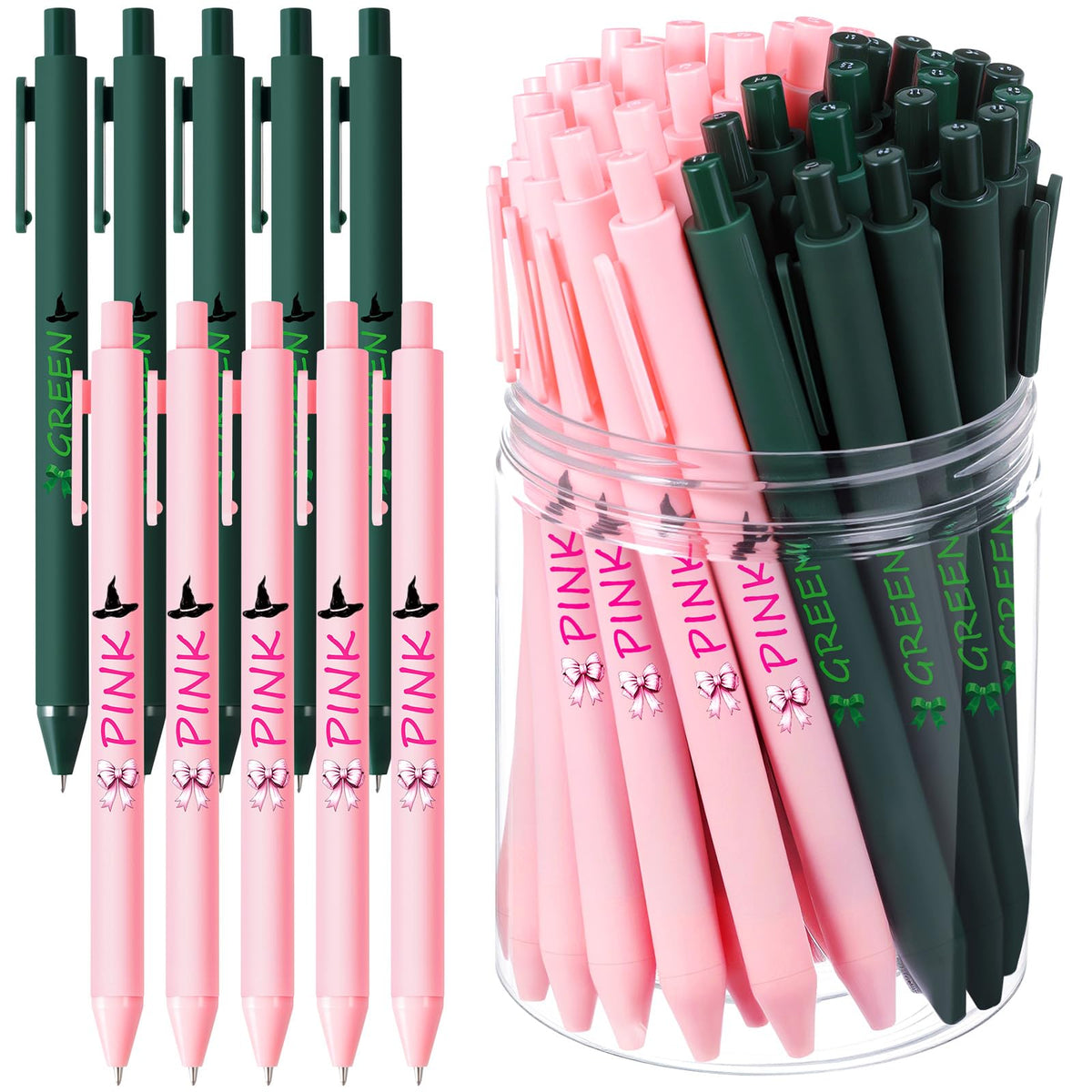 Crtiin 50 Pcs Inspirational Pens Bulk Soft Color, Halloween