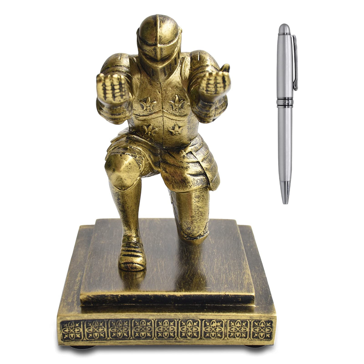 Miyolo Knight Pen Holder Kneeling Soldier Pencil Stand Desk Organizers Accessories Fancy Cool