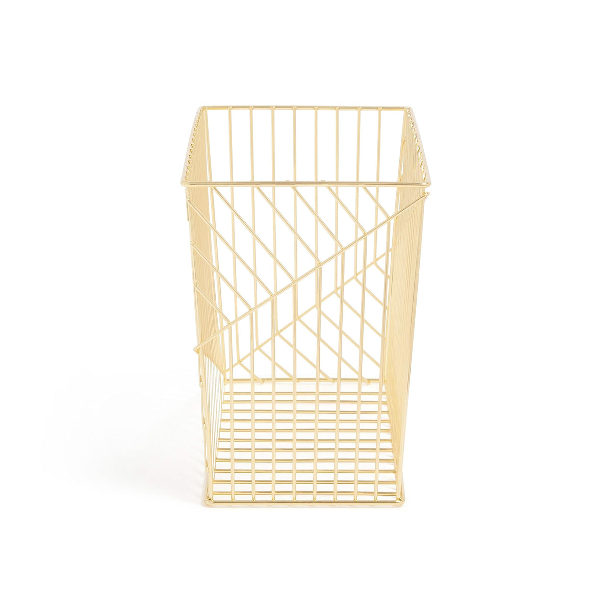 U Brands Wire Metal Hanging File Organizer, Letter Size, Gold Finish