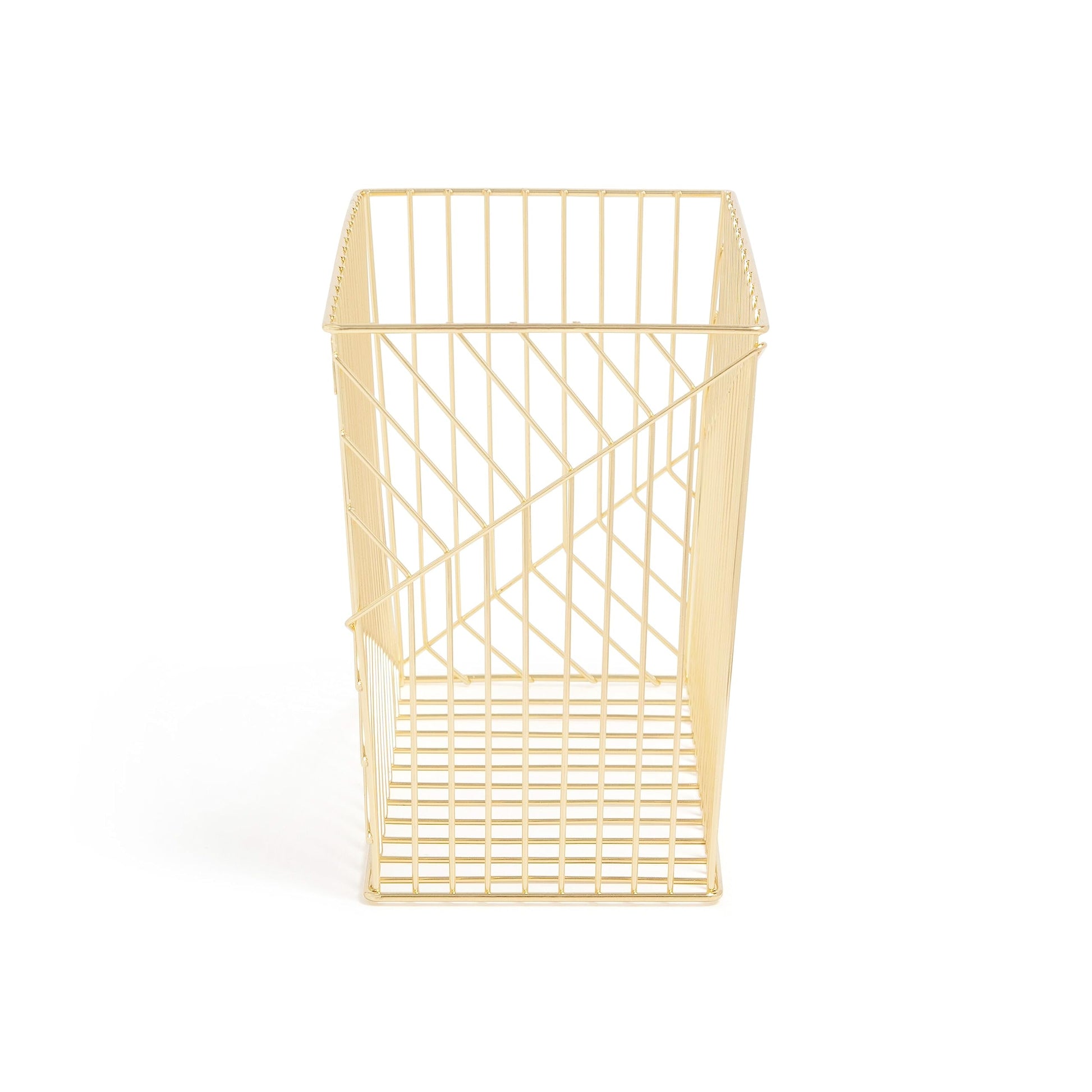 U Brands Wire Metal Hanging File Organizer, Letter Size, Gold Finish