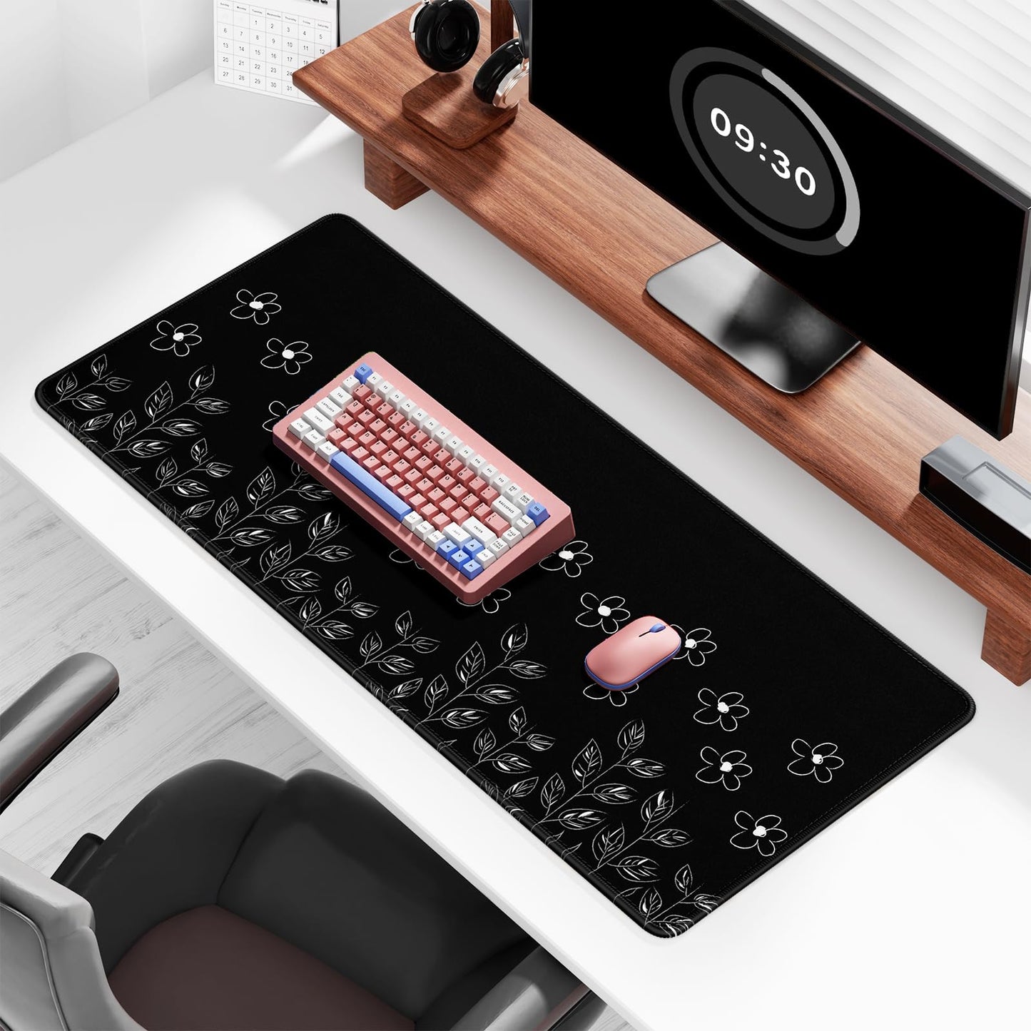 Auhoahsil Desk Mat, Ultra Large Mouse Pad, XXL Gaming Mousepad, Pretty Desk Pad, Big Extended Full