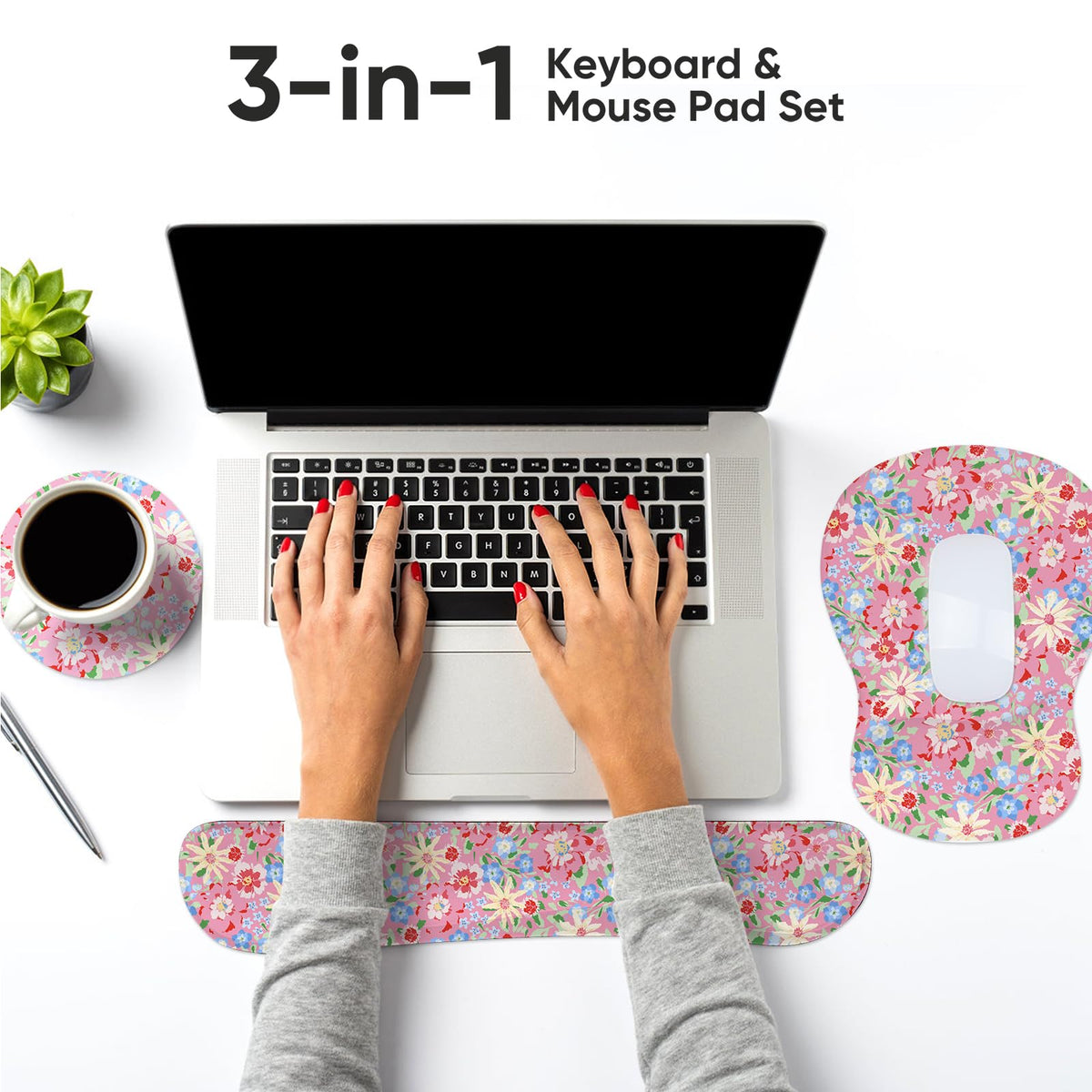 WINTOJO Keyboard Wrist Rest Pad and Mouse Wrist Rest Support Gaming Mouse Pad Ergonomic Gel Memory