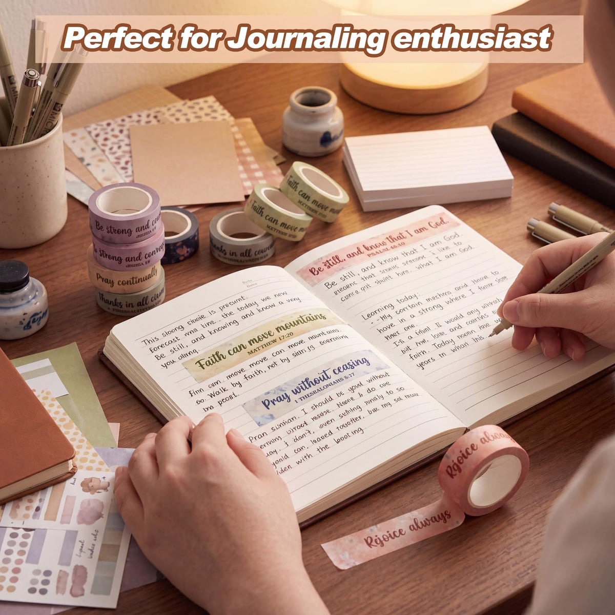 Janlaugh 24 Rolls Christian Washi Tape Gifts for Bible Journaling, Retro