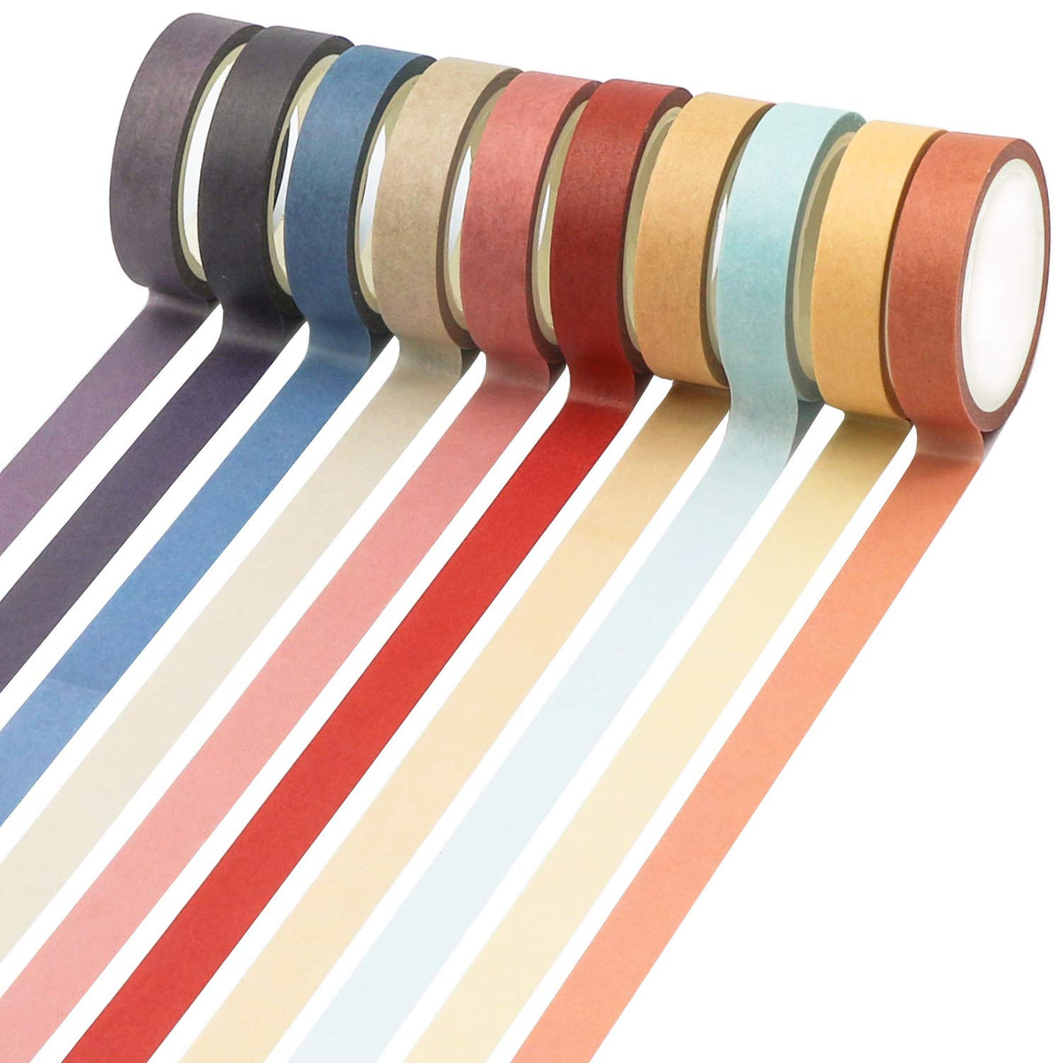 Knaid 40 Rolls of Slim Washi Tape Gift Box Set, Decorative Paper Tapes 10 mm Wide for Scrapbooking