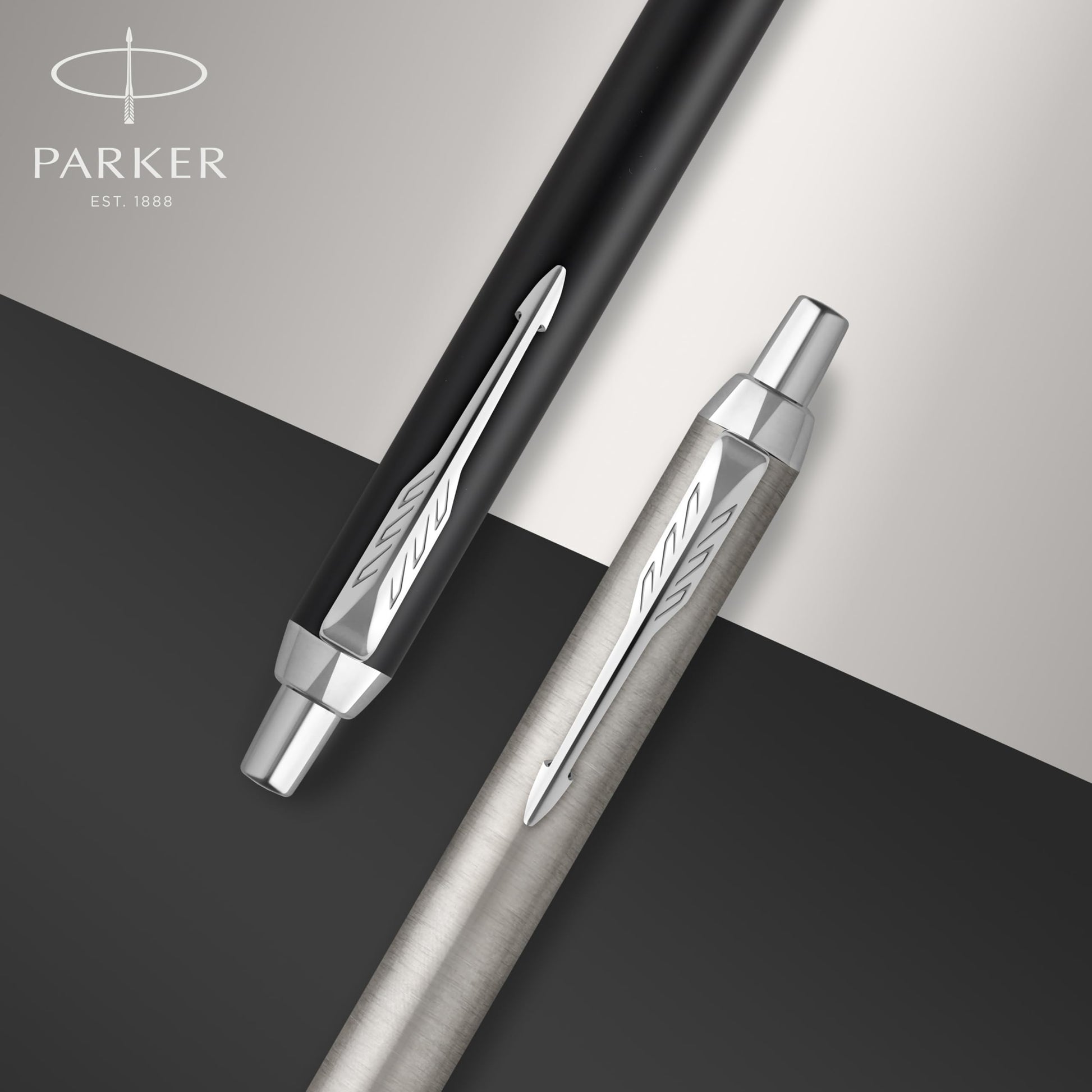PARKER IM Ballpoint Pen | Matte Black with Chrome Trim | Medium Point with Blue Ink Refill | Gift
