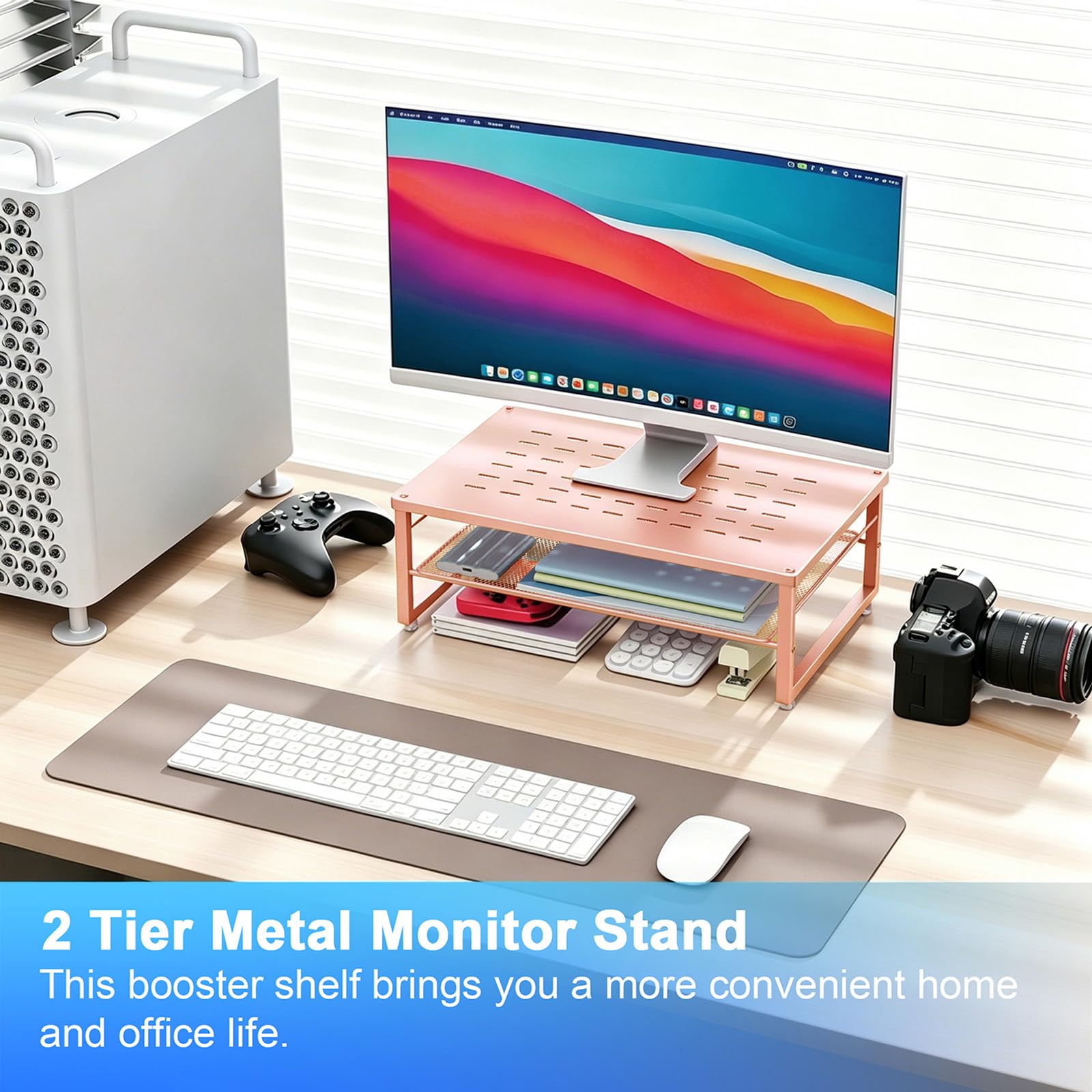 gianotter 2-Tier Metal Monitor Stand Riser
