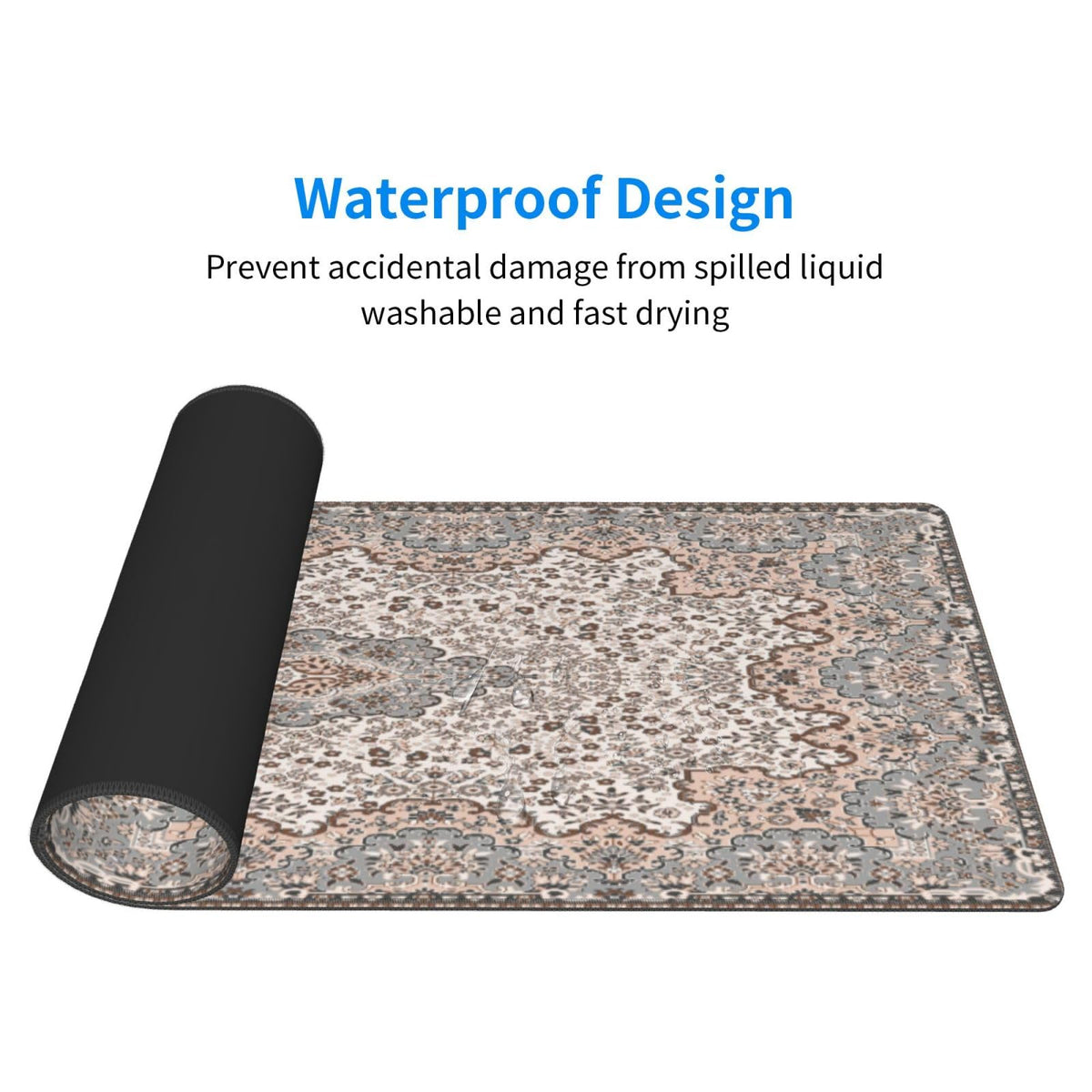 Boho Style Large Gaming Mouse Pad, Extended Big Keyboard Mouse Mat, Long Computer Gaming Mousepad