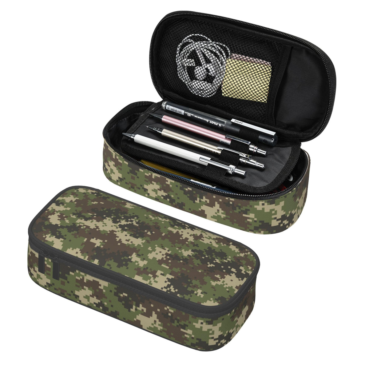 YIJIUWKIS Camo Pencil Case for Kids Boys Girls, Big Capacity Green Pencil Pouch, Portable Pencil