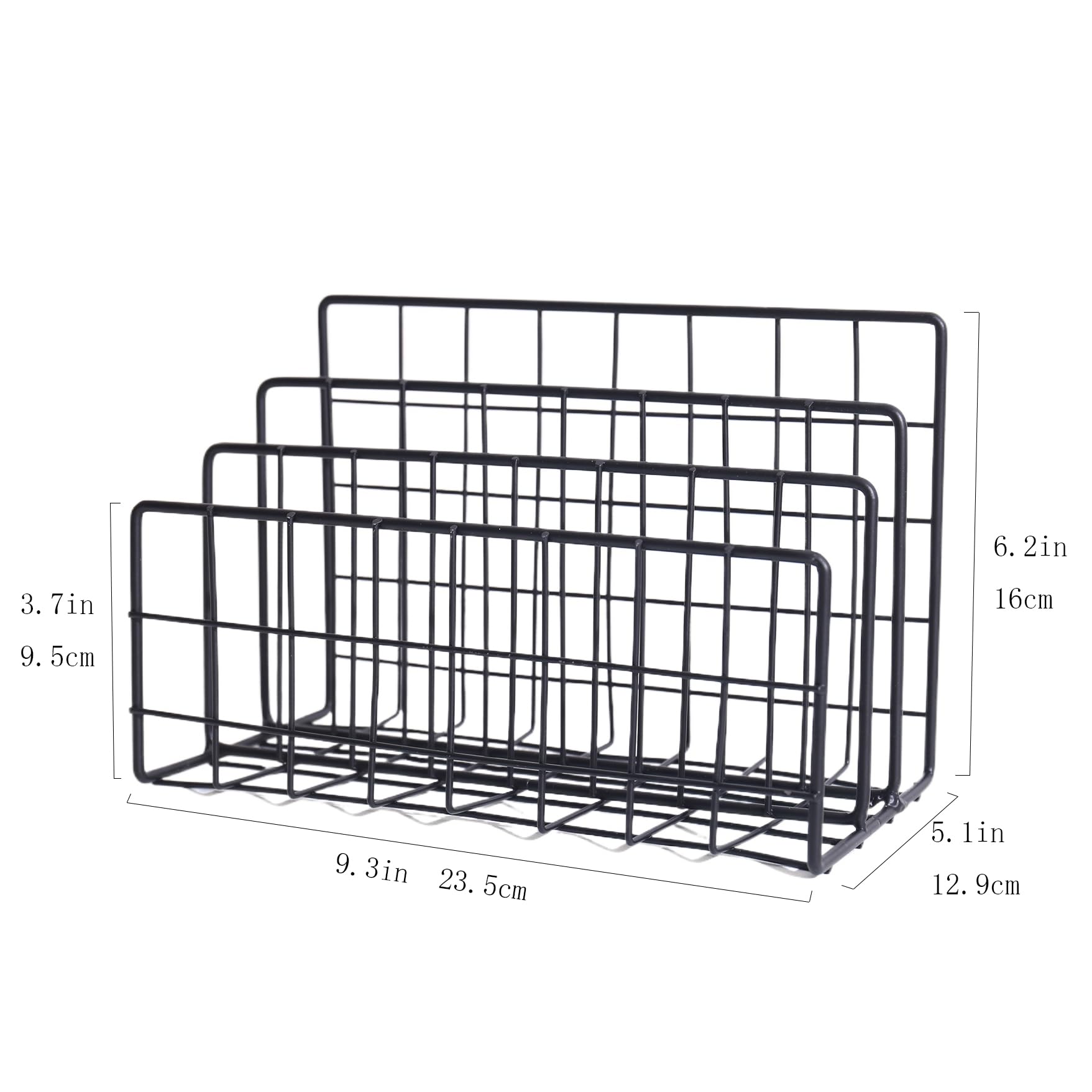 File Folder Organizer for Desktop,3 Section Metal Vertical magazine Stand Holder,Paper tray/Mail