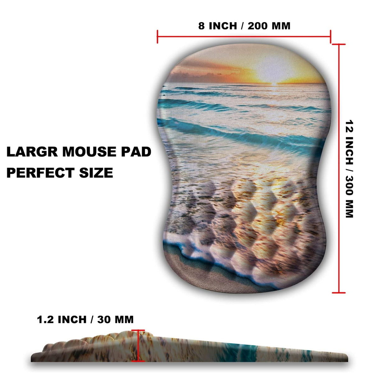 KUOSGM Mouse Pad Wrist Support, Ergonomic Mouse Pad with Massage Dot, Comfortable Computer Mouse