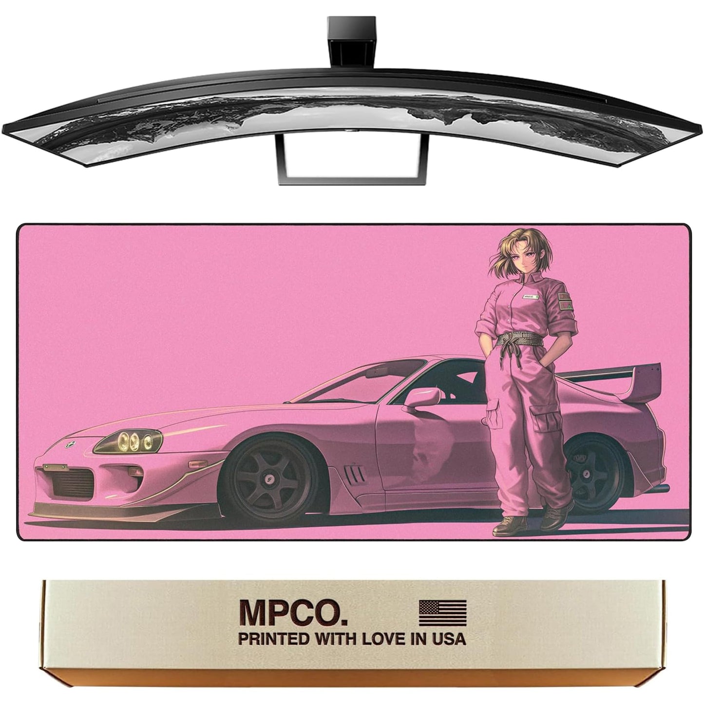 MPCO. Shinobu-s-Supra Large Gaming Desk Pad, 36" x 17" Duraglyde Desk Mat