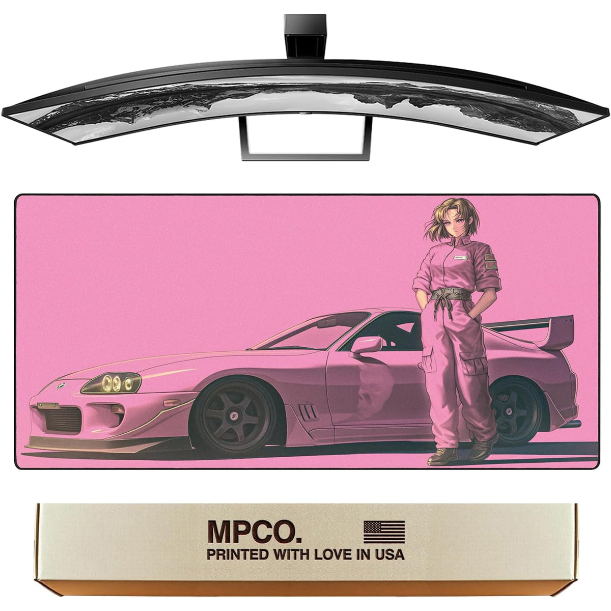 MPCO. Shinobu-s-Supra Large Gaming Desk Pad, 36" x 17" Duraglyde Desk Mat