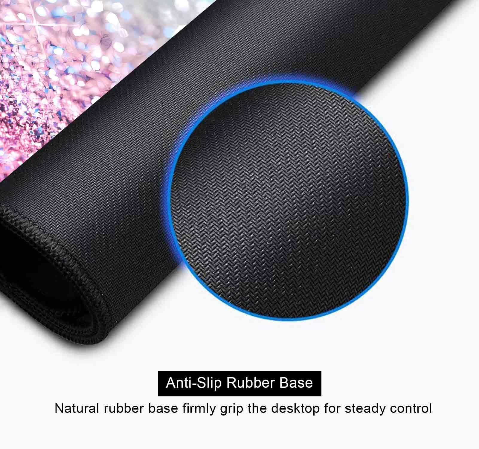 SXCKANG Gradient Glitter Large Mouse Pad, Pink Blue Sparkle Desk Pad, Pastel Cute Writing Desk Mat