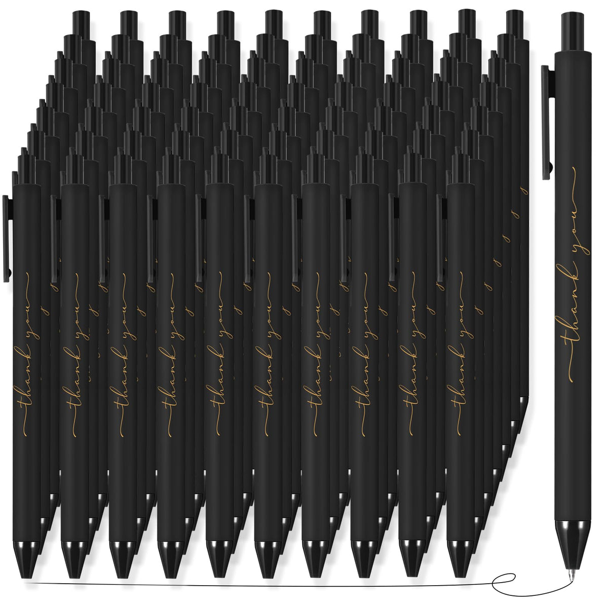 Dispowreath 200 Pcs Thank You Pen Bulk Cute Server Ballpoint, Black
