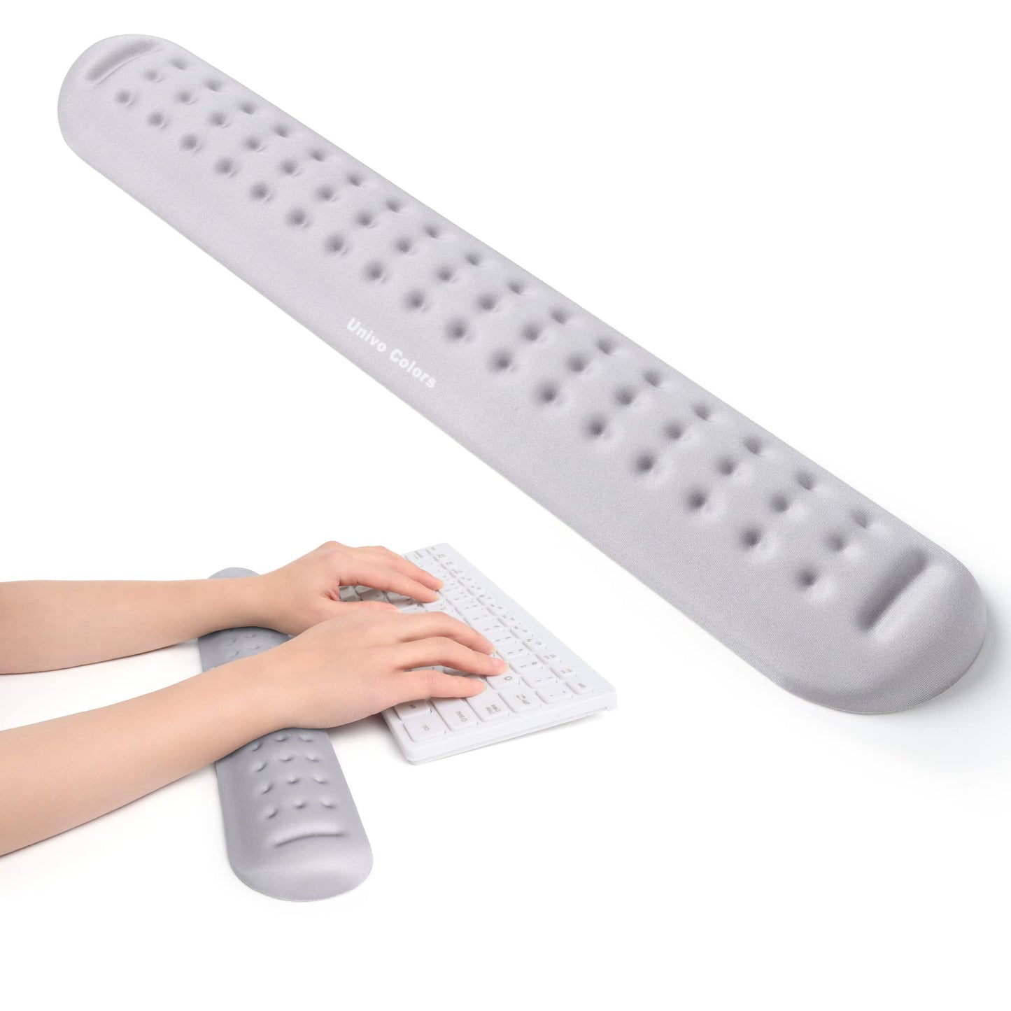 Univo Colors Gray Superfine Memory Foam Keyboard Wrist Rest Soft Gel Ergonomic Wrist Support Pad