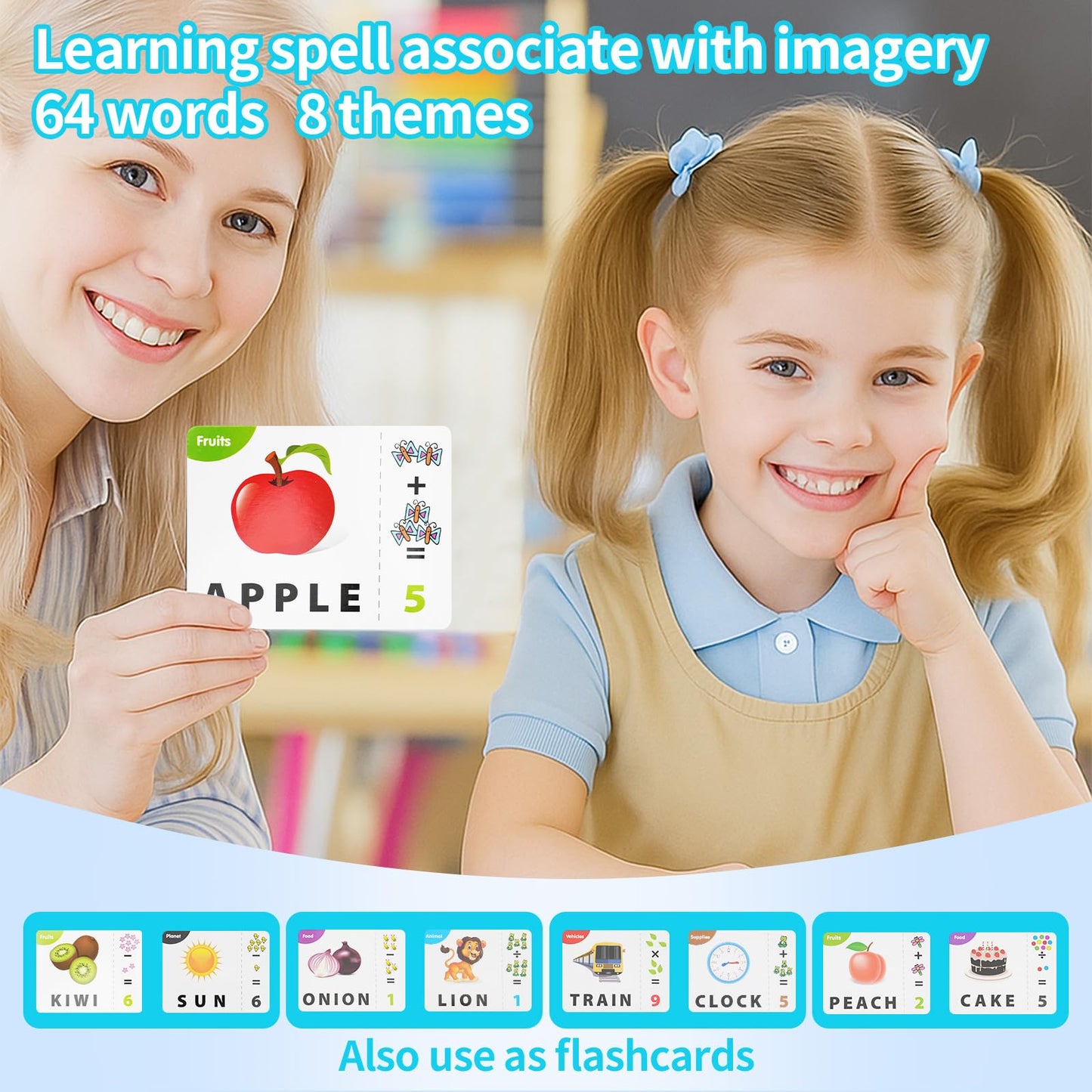 Educational Toys Learning Games for Kids 3-8, Matching Letter Spelling Early Math Game for