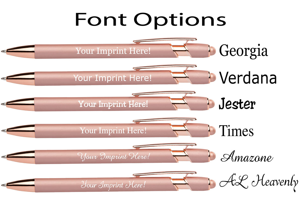ExpressDesigns™ - Personalized Pens Gift Set - 2 Pack of Rose Gold Soft Touch Metal Pens w/gift box