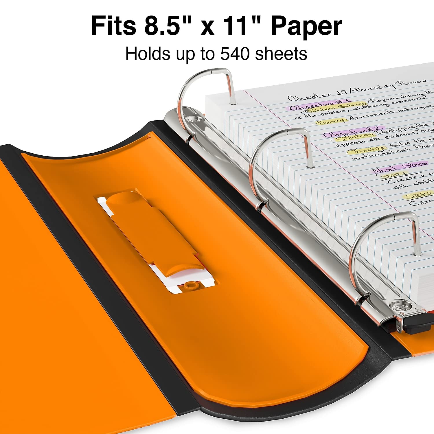 Staples Better Binder, 2 Inch D-Ring, Bright Orange, Reinforced Spine