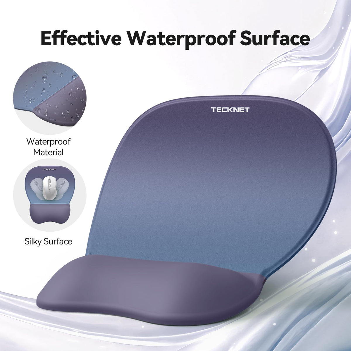 TECKNET Gel Ergonomic Mouse Pad & Keyboard Wrist Rest & Coaster
