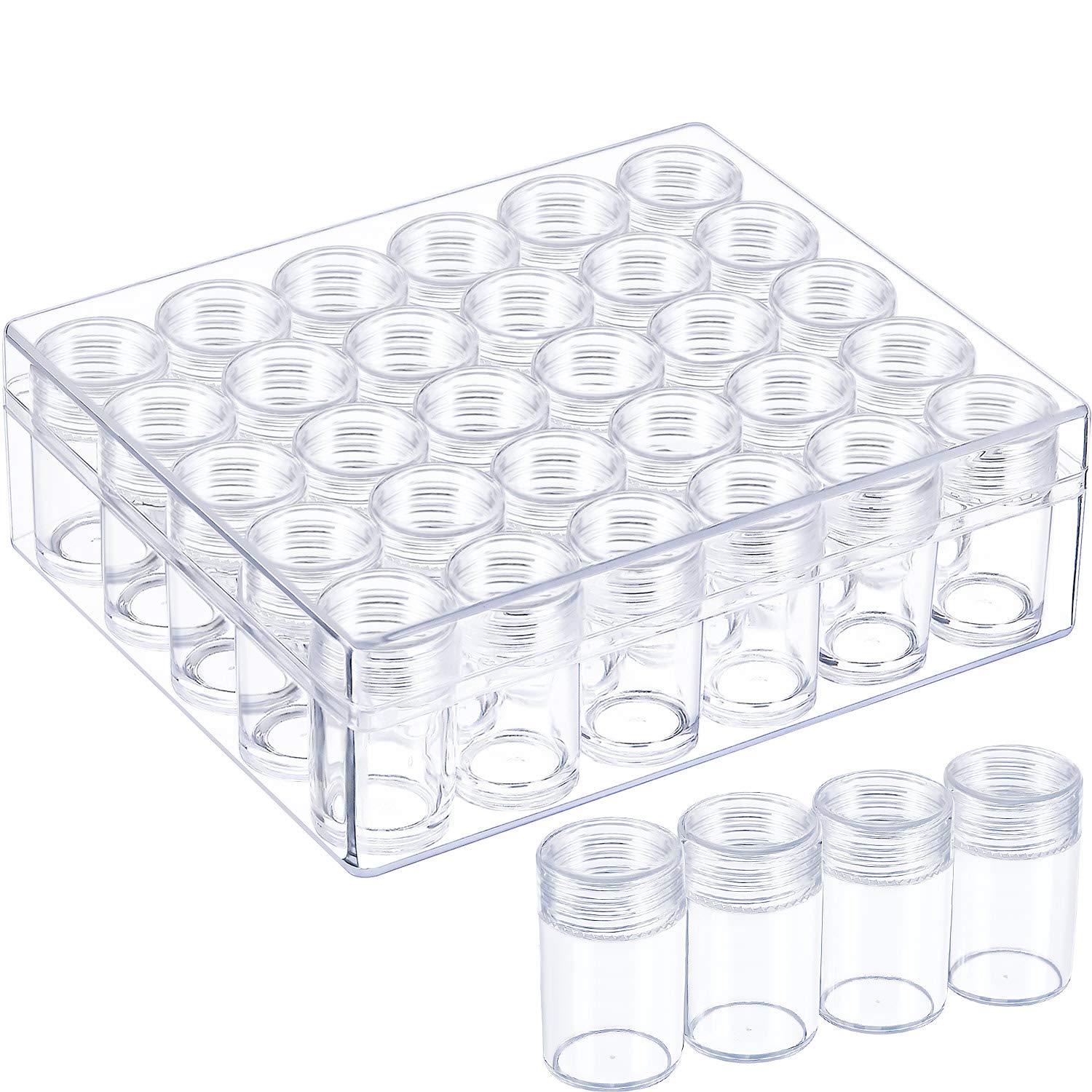 Blulu 30 Bead Container Lidded Small Box, 1.85 x 1 Inch