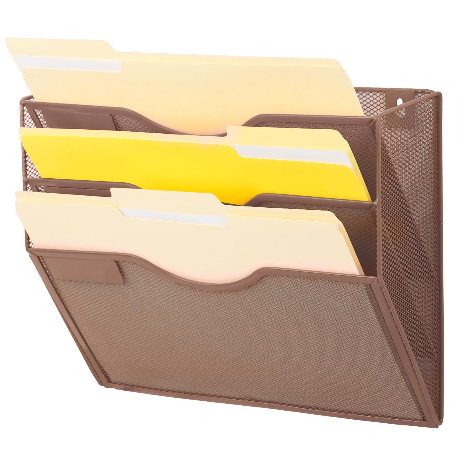 EASEPRES 3 Pocket Mesh Hanging Wall File Organizer, Wall Mounted Mail Paper Document Folder Holder