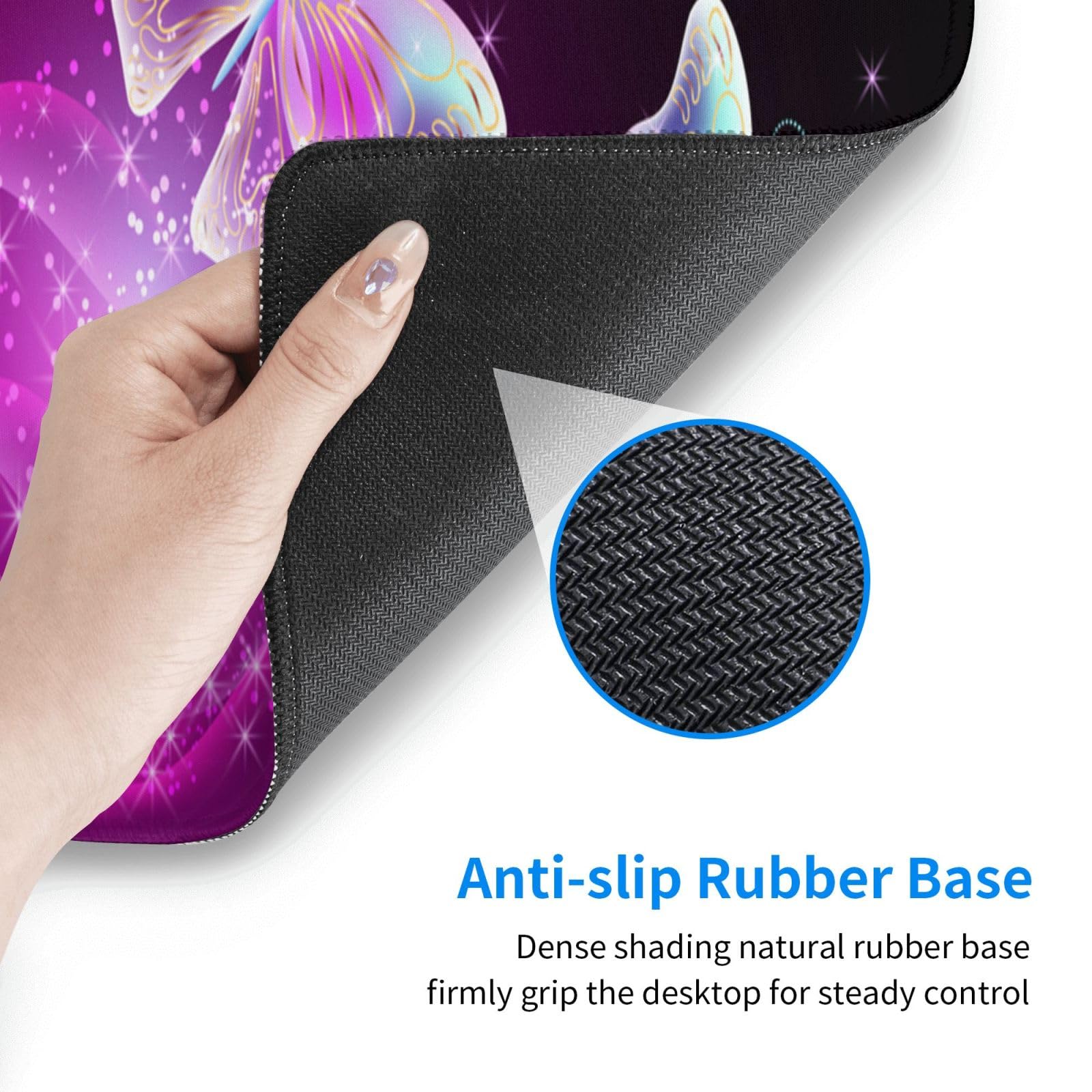 Butterfly Mouse Pad XL Large Mousepad Non Slip Rubber Base Desk Mat for Laptop Computer Gaming