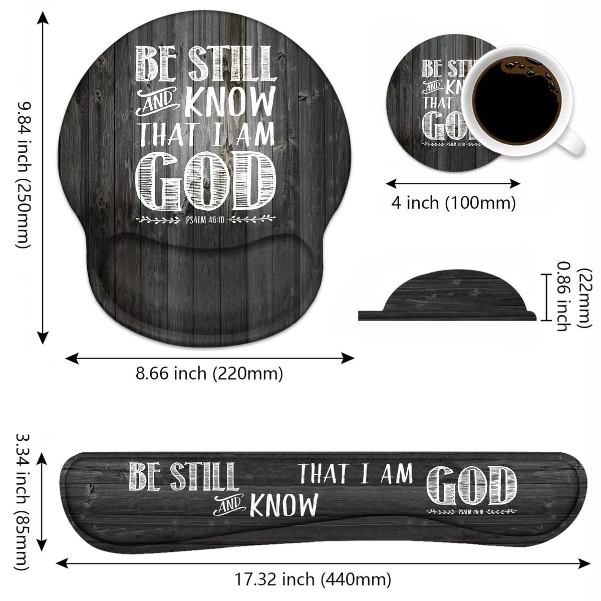 Keyboard Wrist Rest and Mouse Pad Wrist Support Set with Coasters, Ergonomic Gaming Mousepad