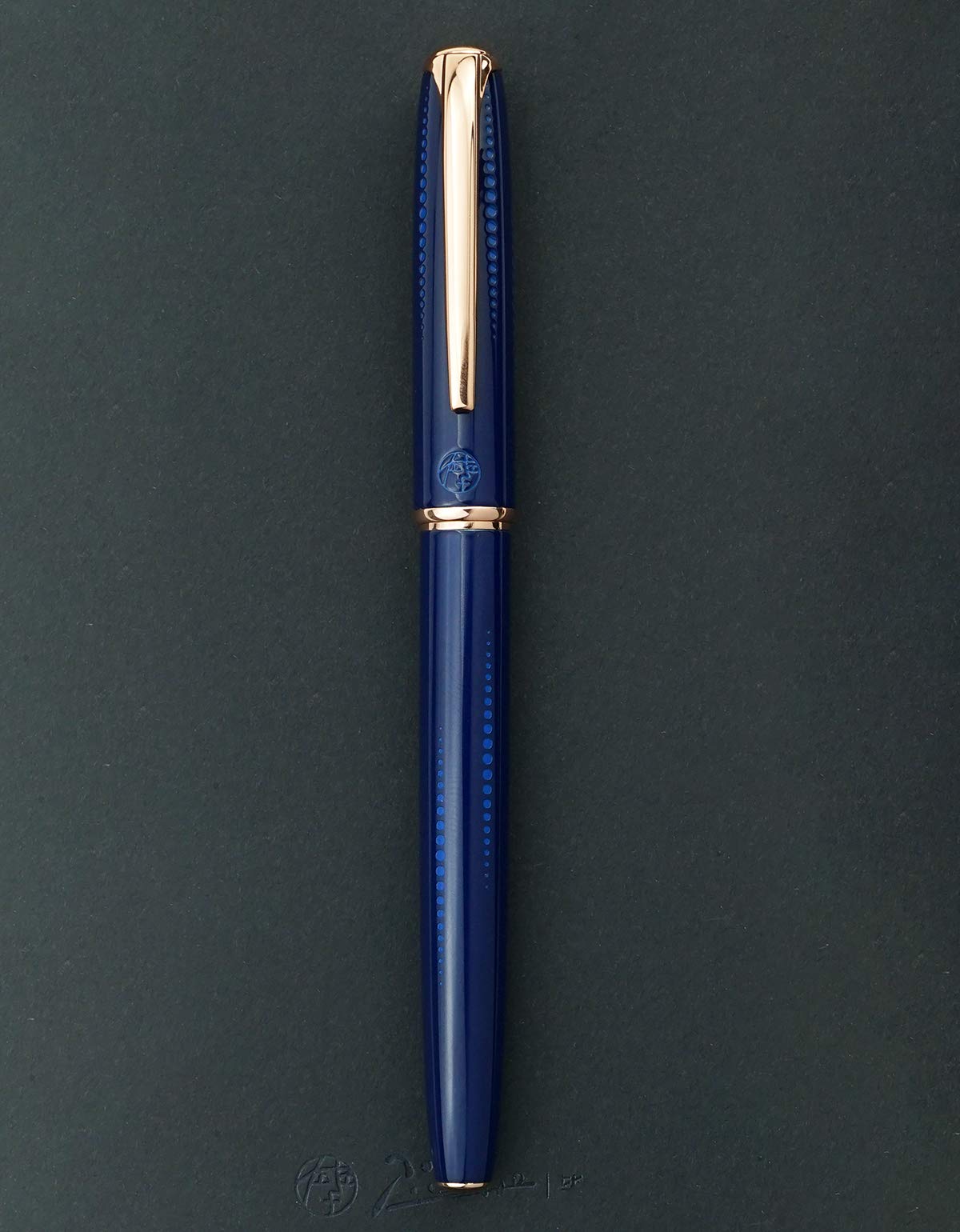 erofa Picasso 916 Blue Metal Fountain Pen with Box Medium Nib Starlit Night Beautiful Golden Dots