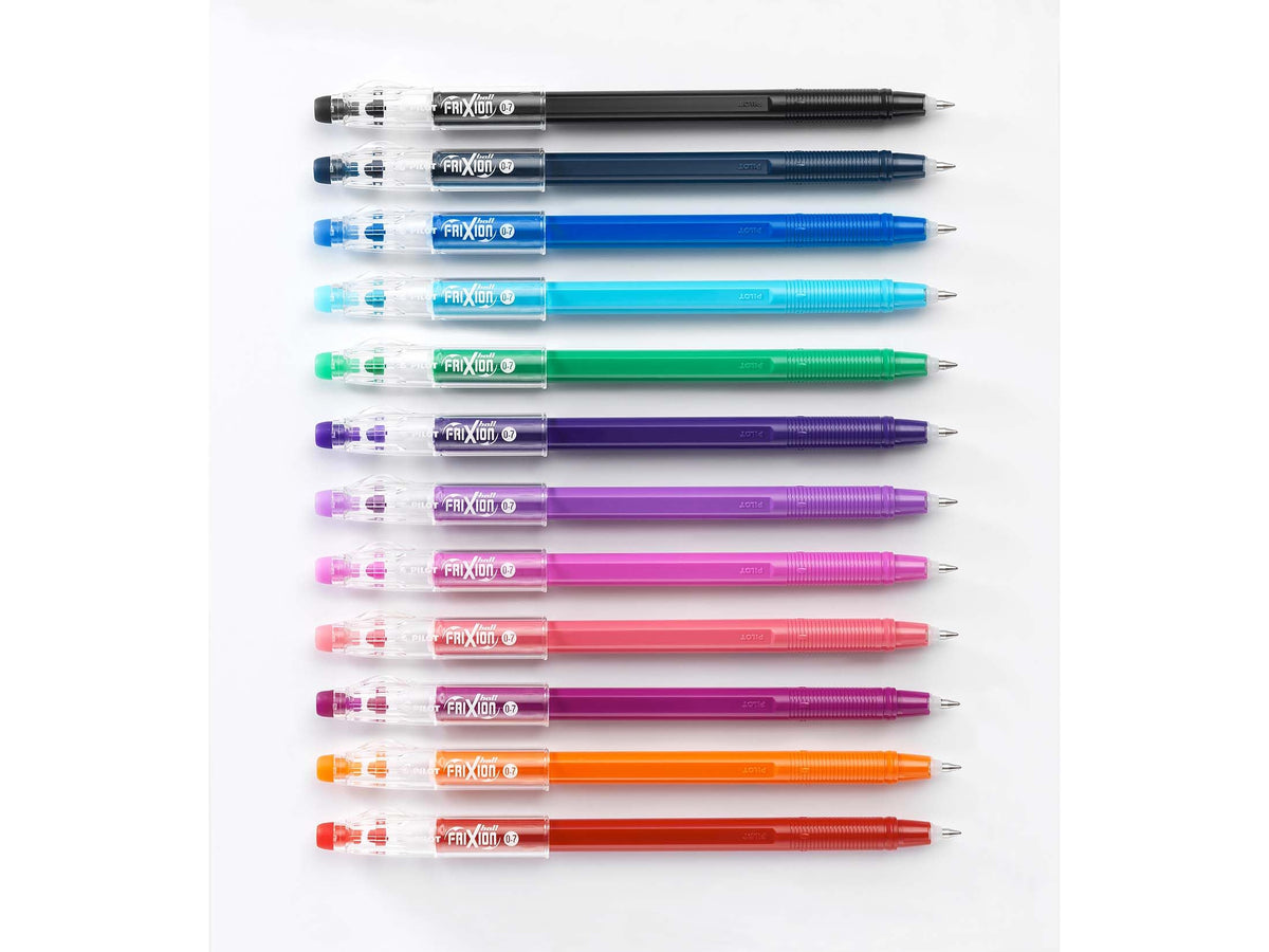 PILOT FriXion Ball Stick 07-0.7mm Nib Tip - Erasable Gel Ink Pens - In Wallet Gift Packaging