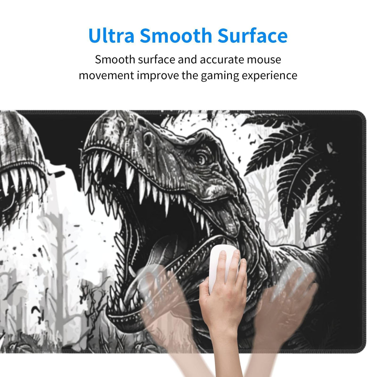 Dinosaur Mouse Pad XL Large Mousepad Non Slip Rubber Base Desk Mat for Laptop Computer Gaming 31.5"