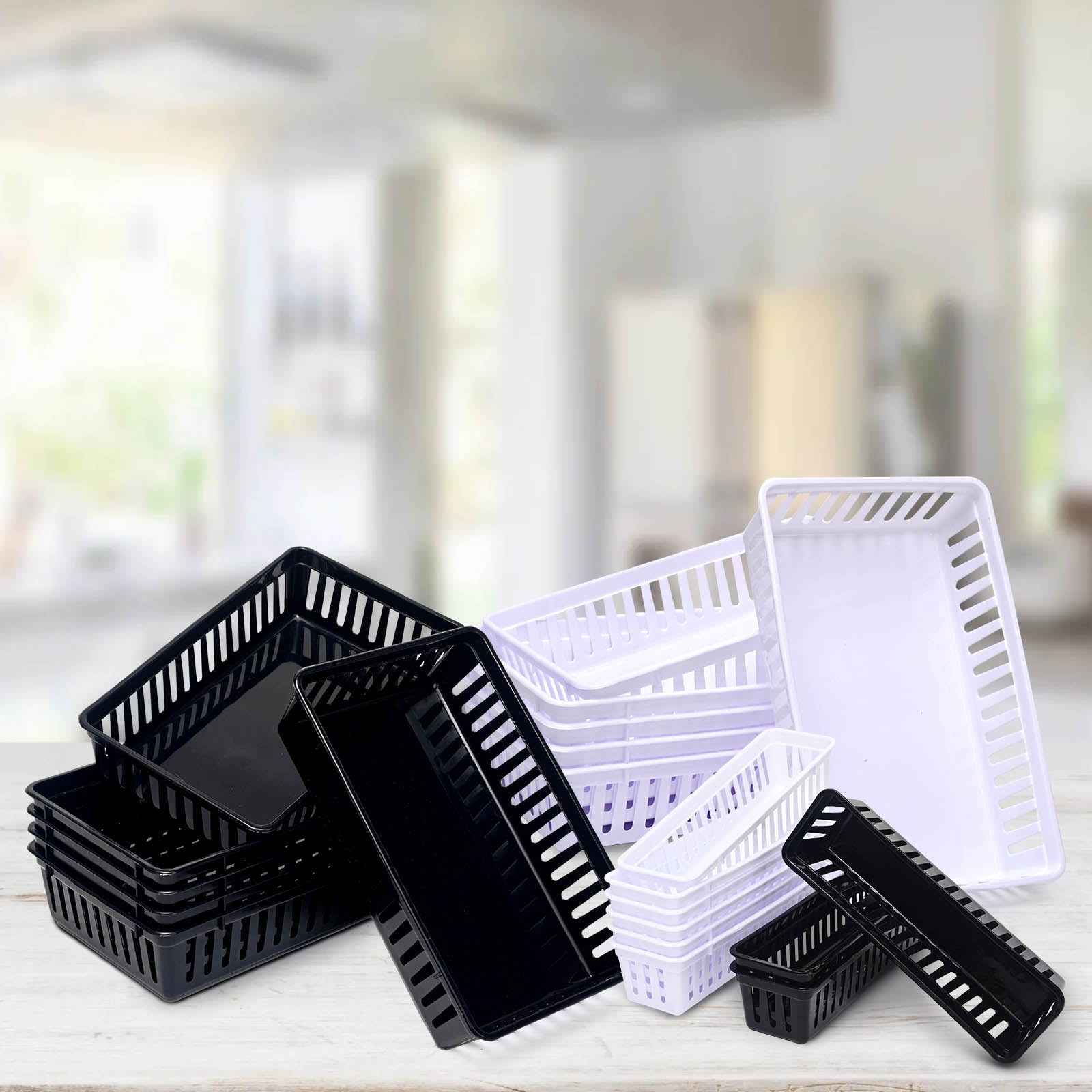 Slim Pencil Organizer Storage Container Color Pencil Marker Crayon Small Plastic Storage Basket