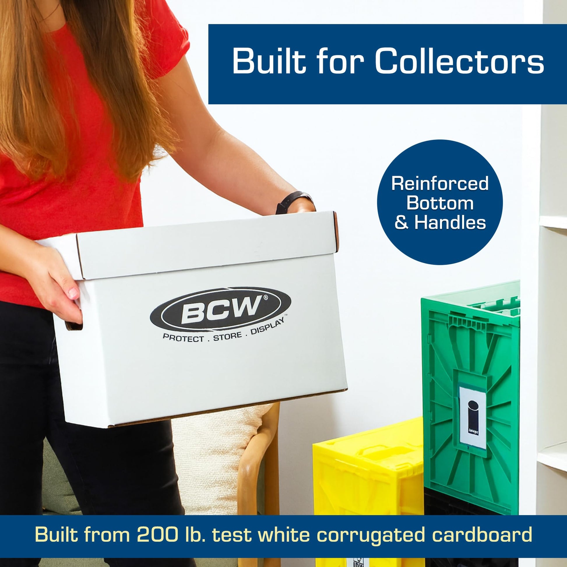 BCW Short Comic Storage Boxes, Holds 150-175 Comics Each, White, 3 Pack
