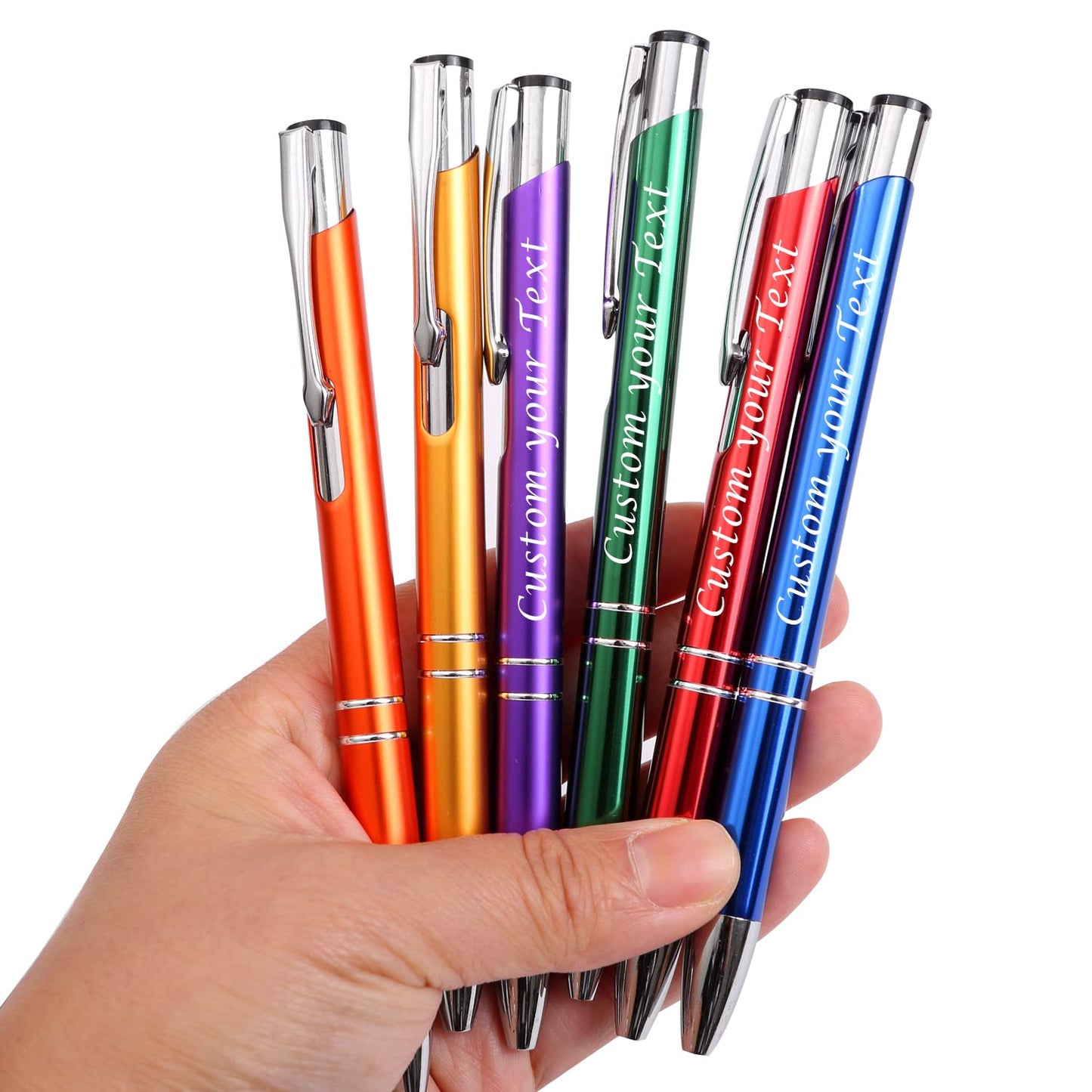 AOK 50PACK Personalized Pens Custom Black writing - Metal Name pens - Laser Engraved with Your Text